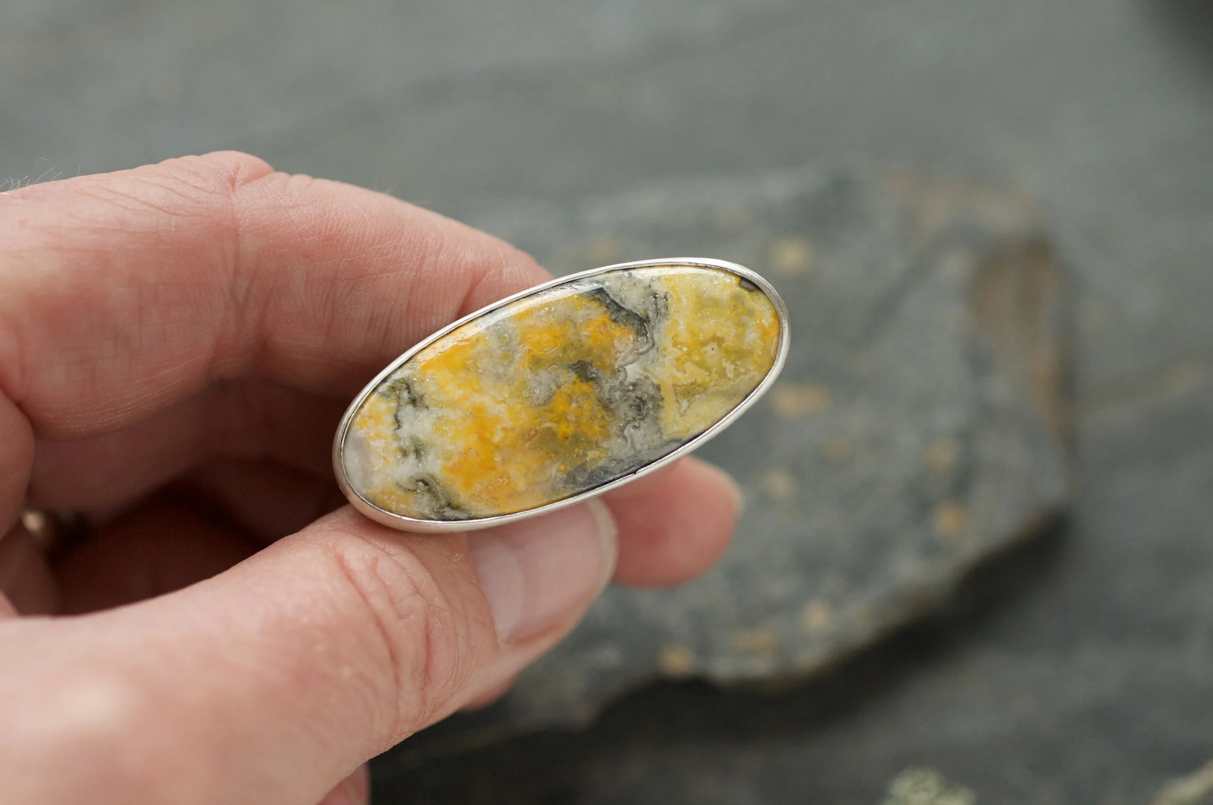 Bumblebee Jasper statement ring