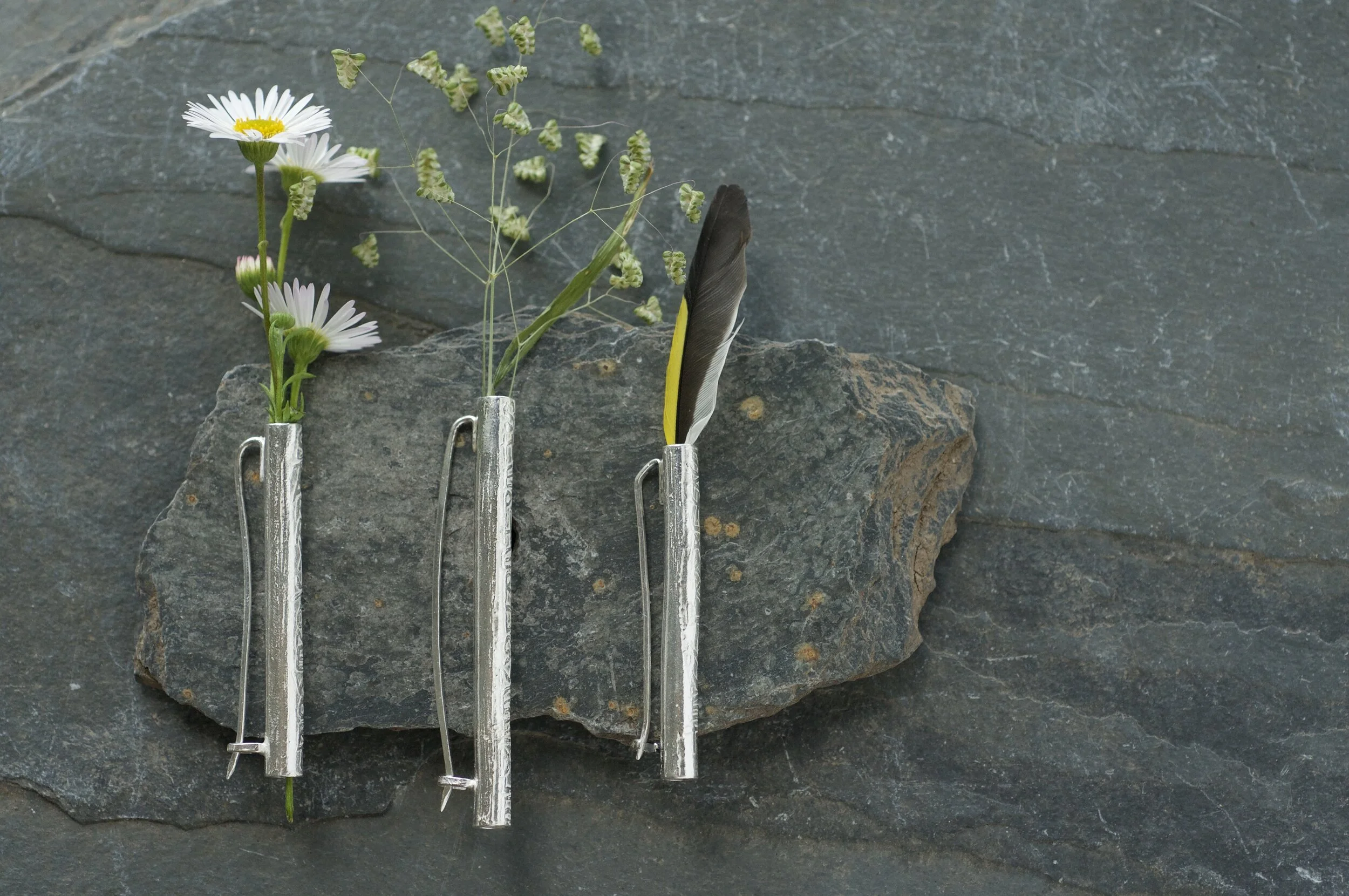 Talisman silver buttonhole brooch