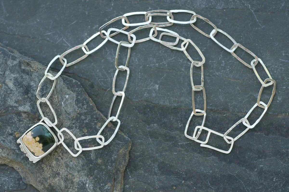 Mini monolith chain with ocean jasper