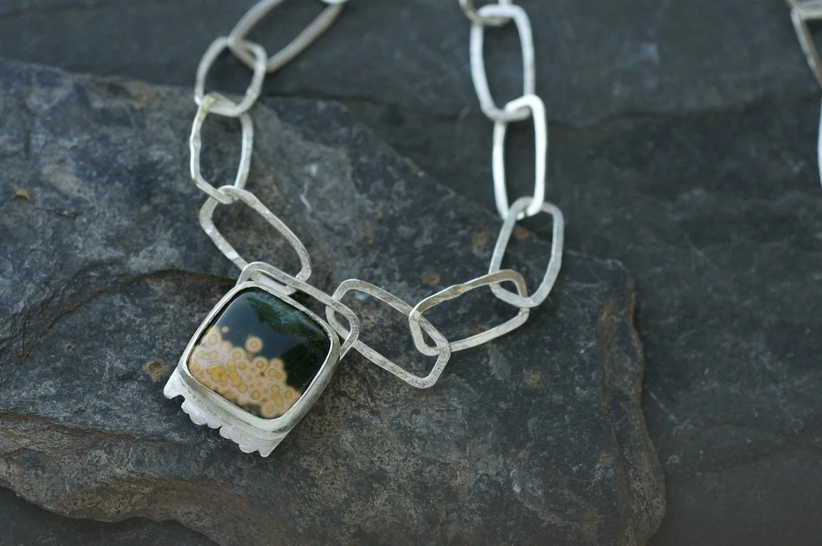 Mini monolith chain with ocean jasper