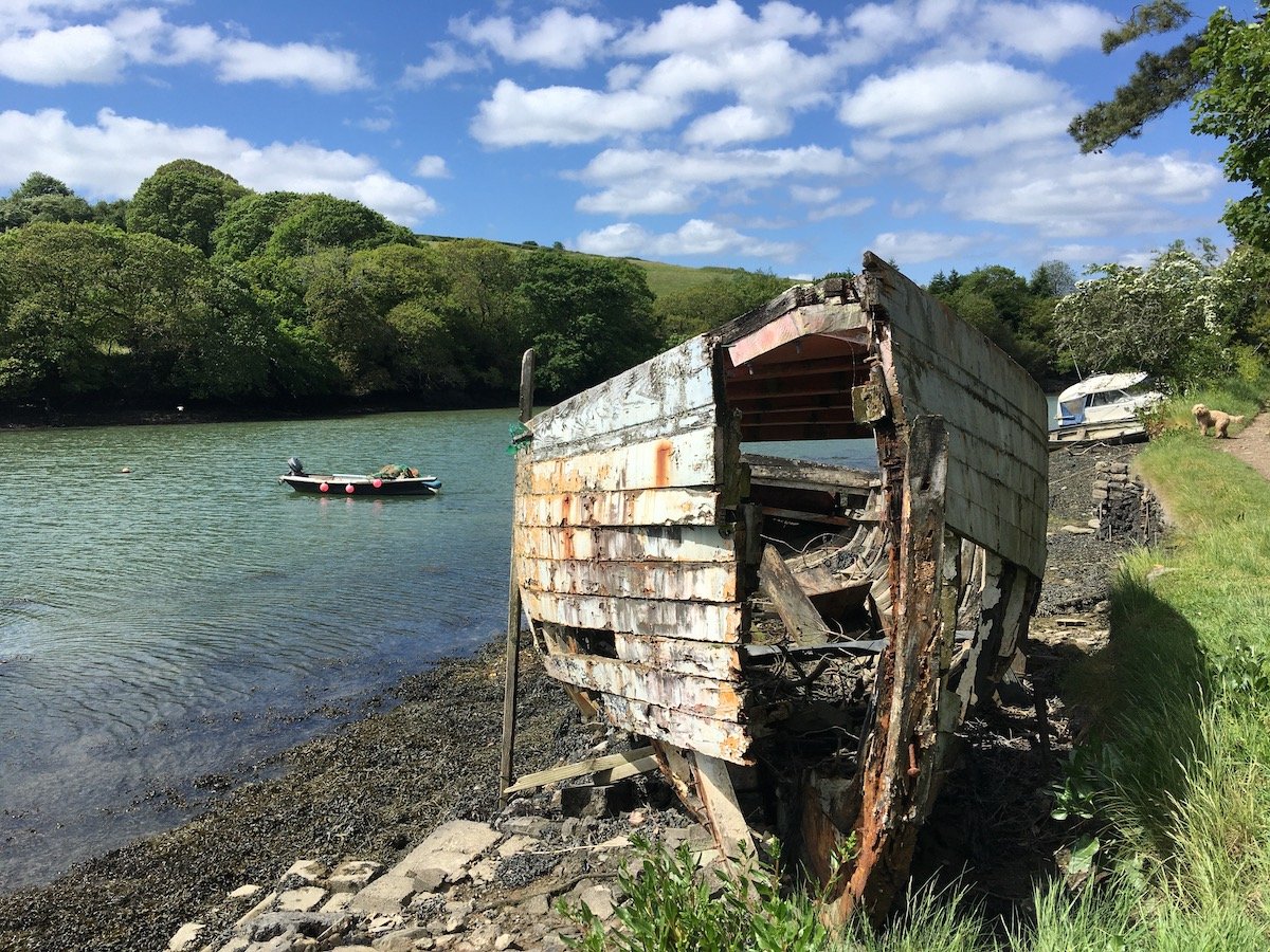 Coombe with old boat.JPG