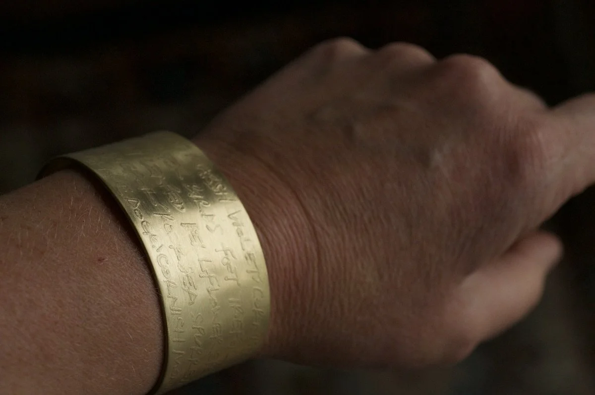 Talisman handmade gold cuff