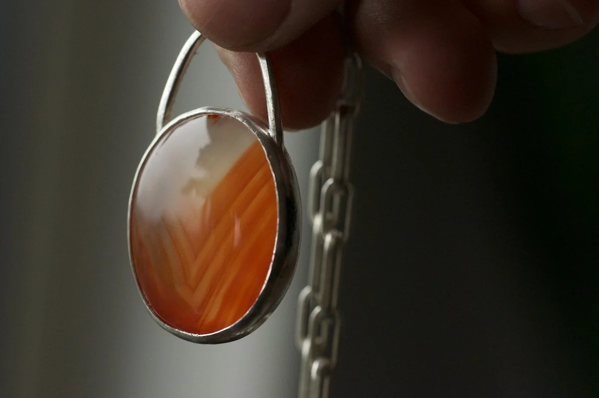 Banded Carnelian pendant