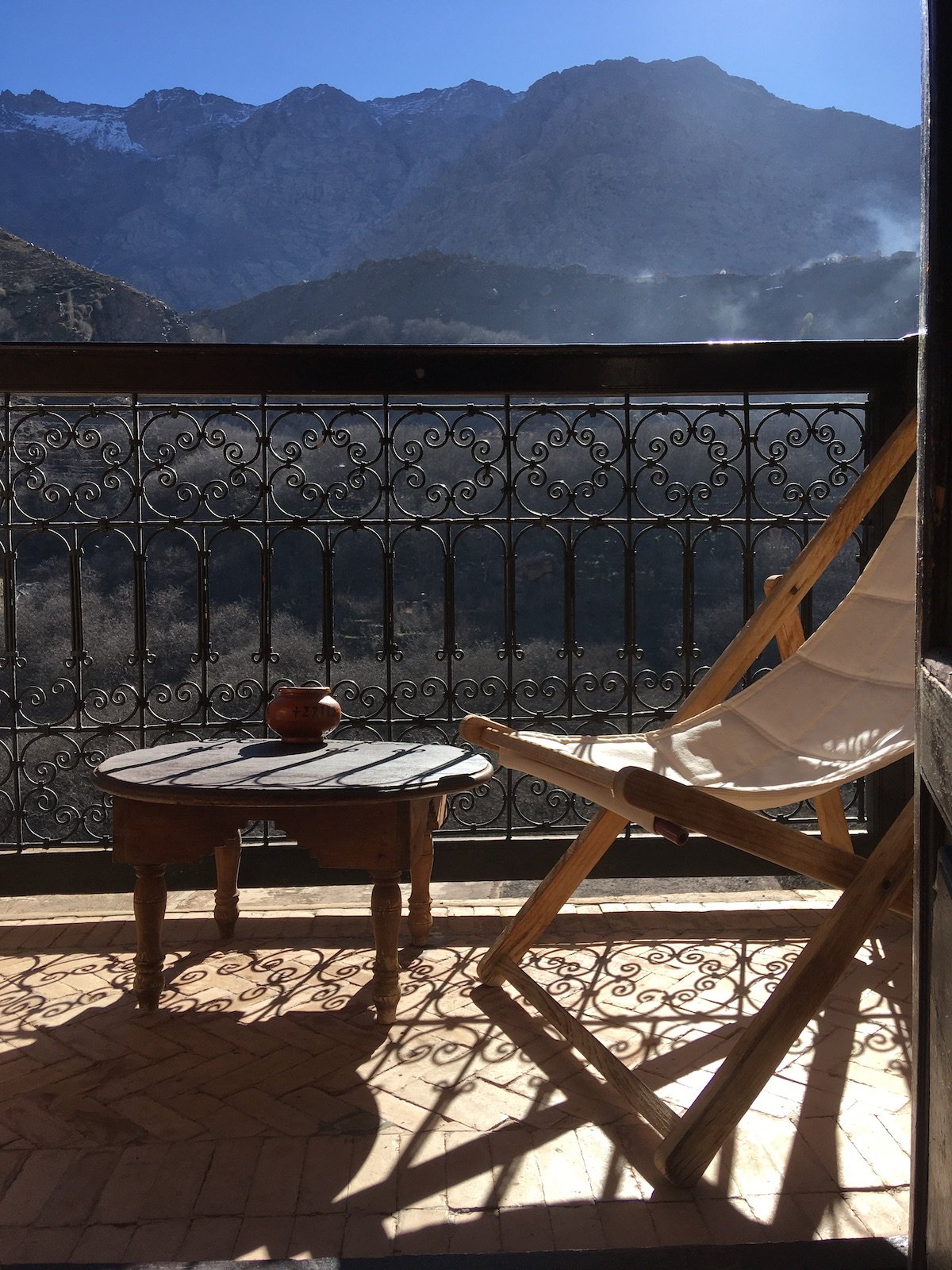 Relaxing in Imlil with a view of Toubkal.JPG