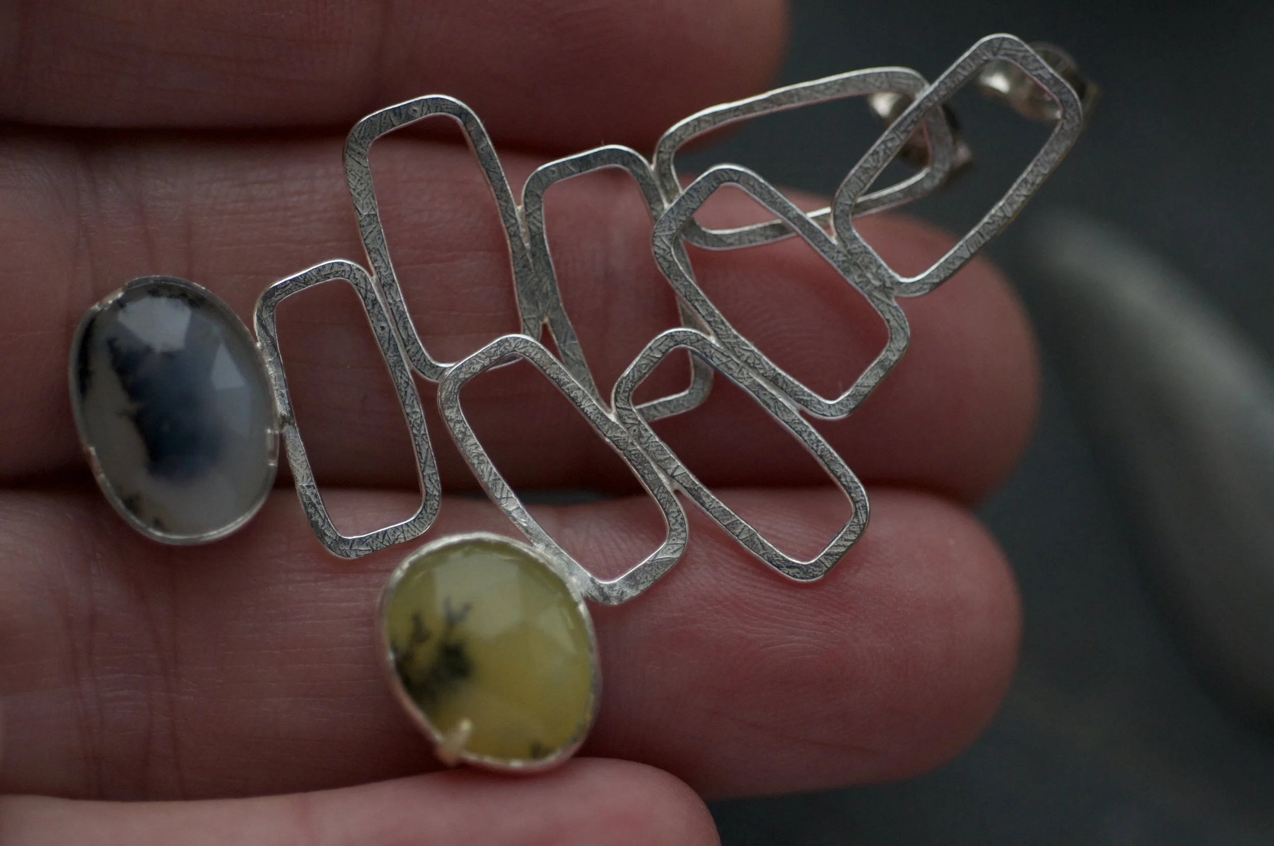 mis-matched mini monolith earrings