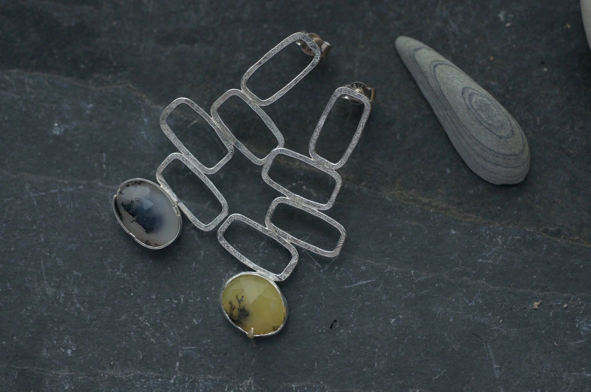 Mis-matched mini monolith earrings