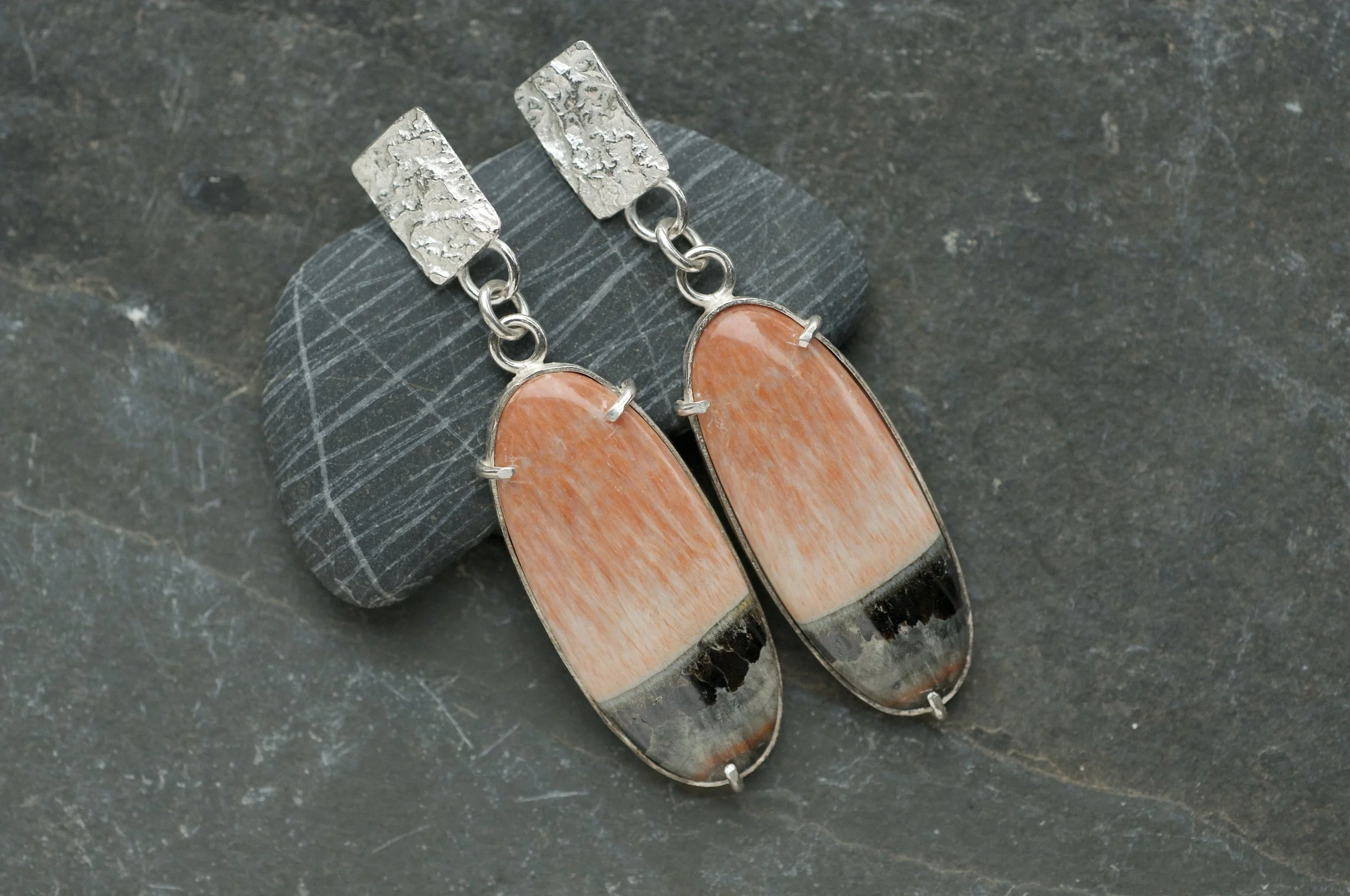 Unique English celestobarite earrings