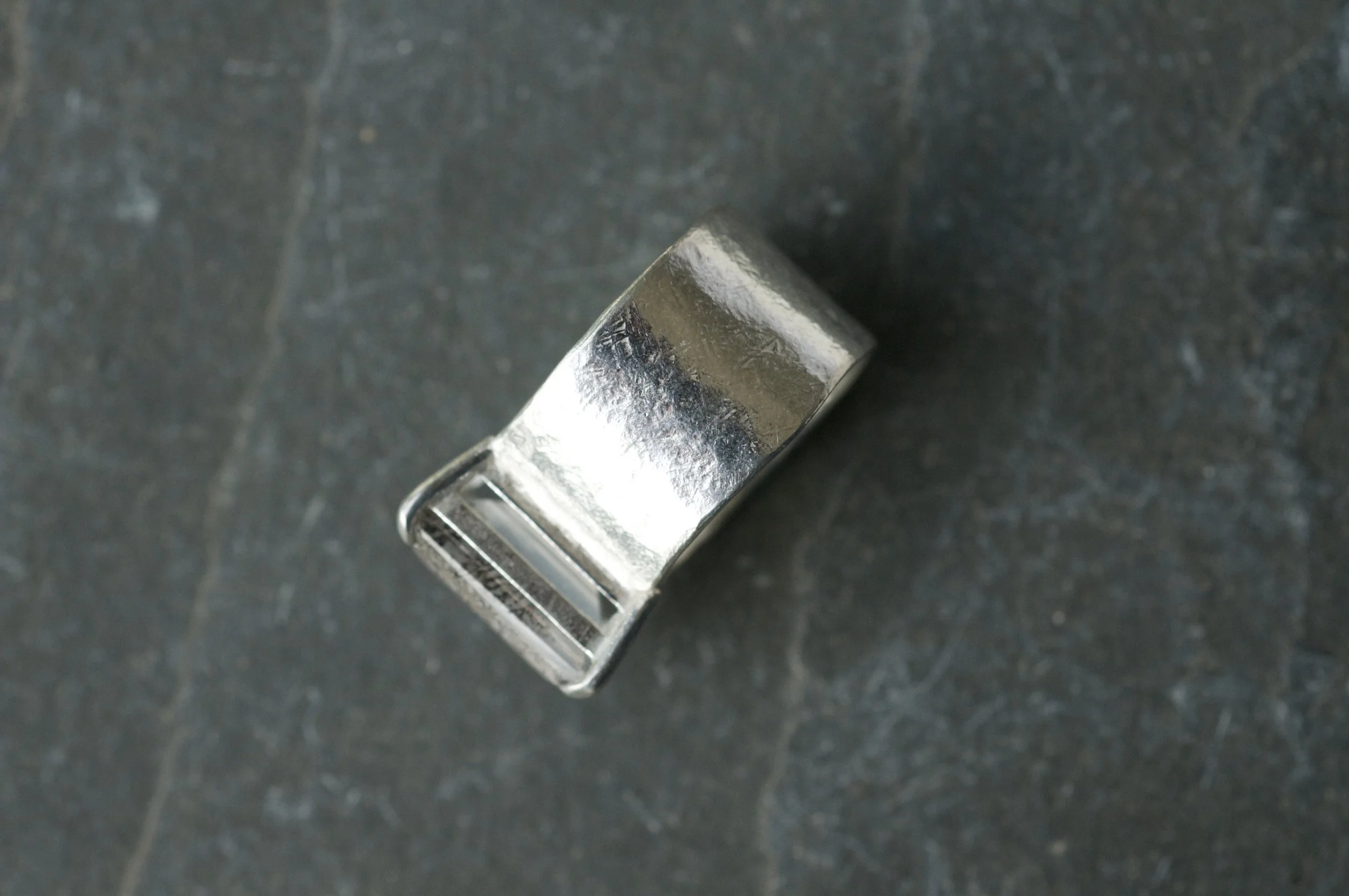 Emerald cut Dendritic quartz and silver ring side view.jpeg