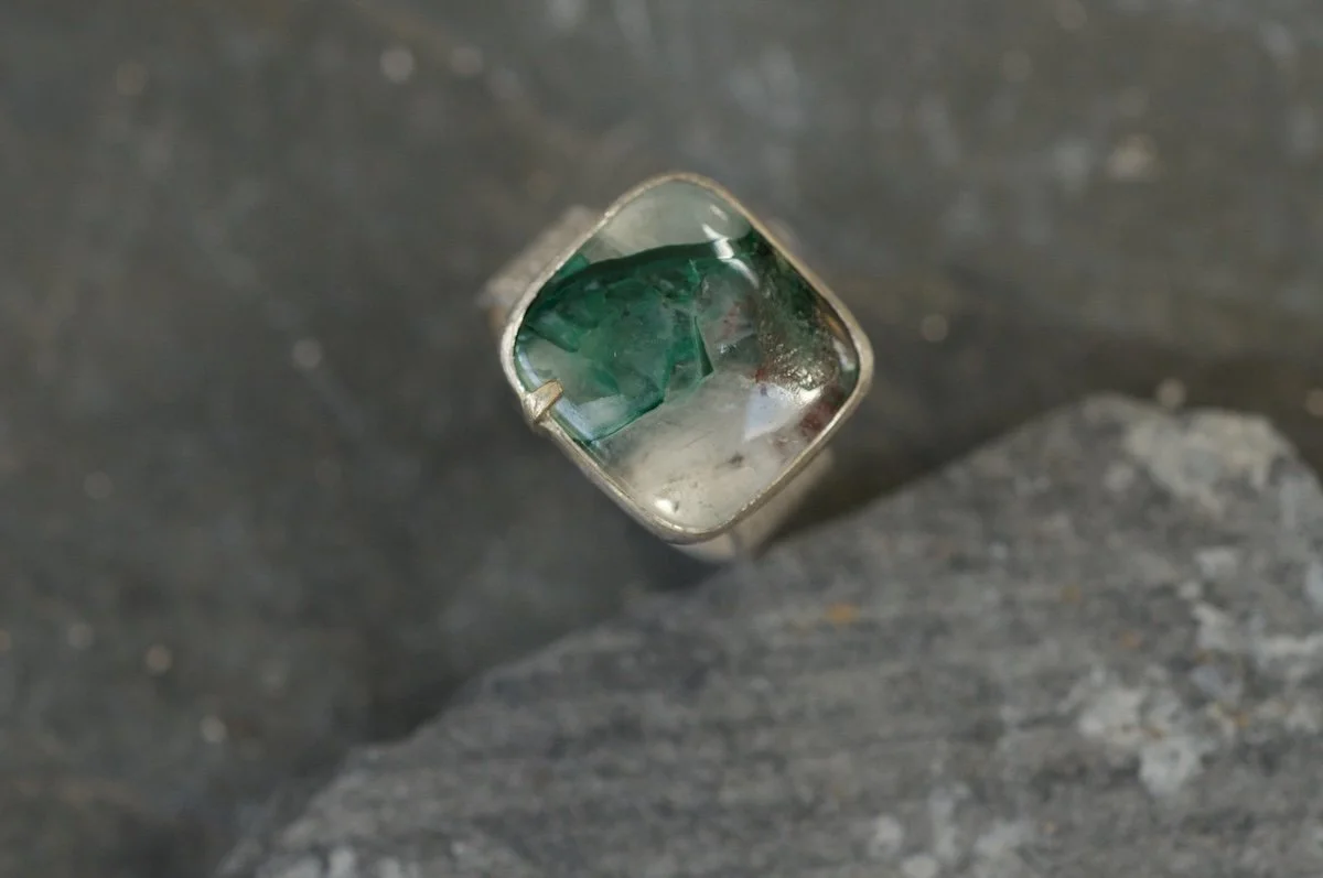 Unique Cushion quartz ring