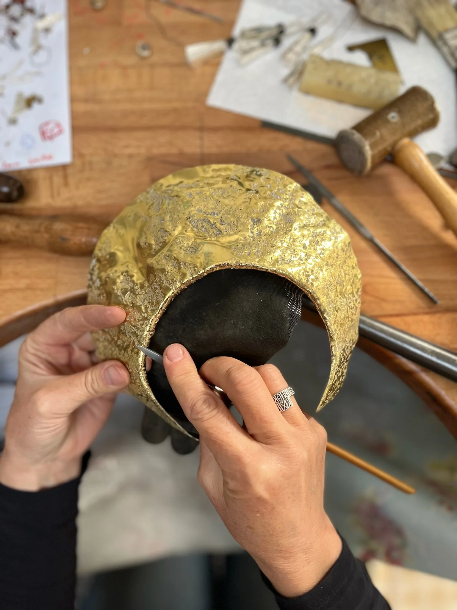 Inspired by historic gold lunula.