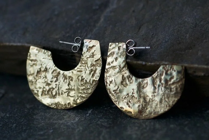 My latest email goes out tomorrow. It&rsquo;s a bit of news and a bit of an update on my upcoming exhibitions. 

Did you know I make these in both forged brass and recycled silver? I&rsquo;m also working on a new lunula and one of the pairs of earrin