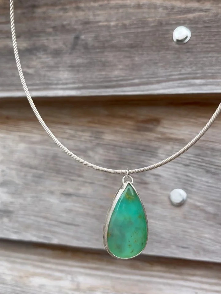 Two necklaces, one summery, rockpool Peruvian Opal pendant and one British celesobarite coraly pink pendant, both on silver ropes. 

These will be on sale this weekend on a first come basis. I am doing a very good price on them, &pound;180 on the opa