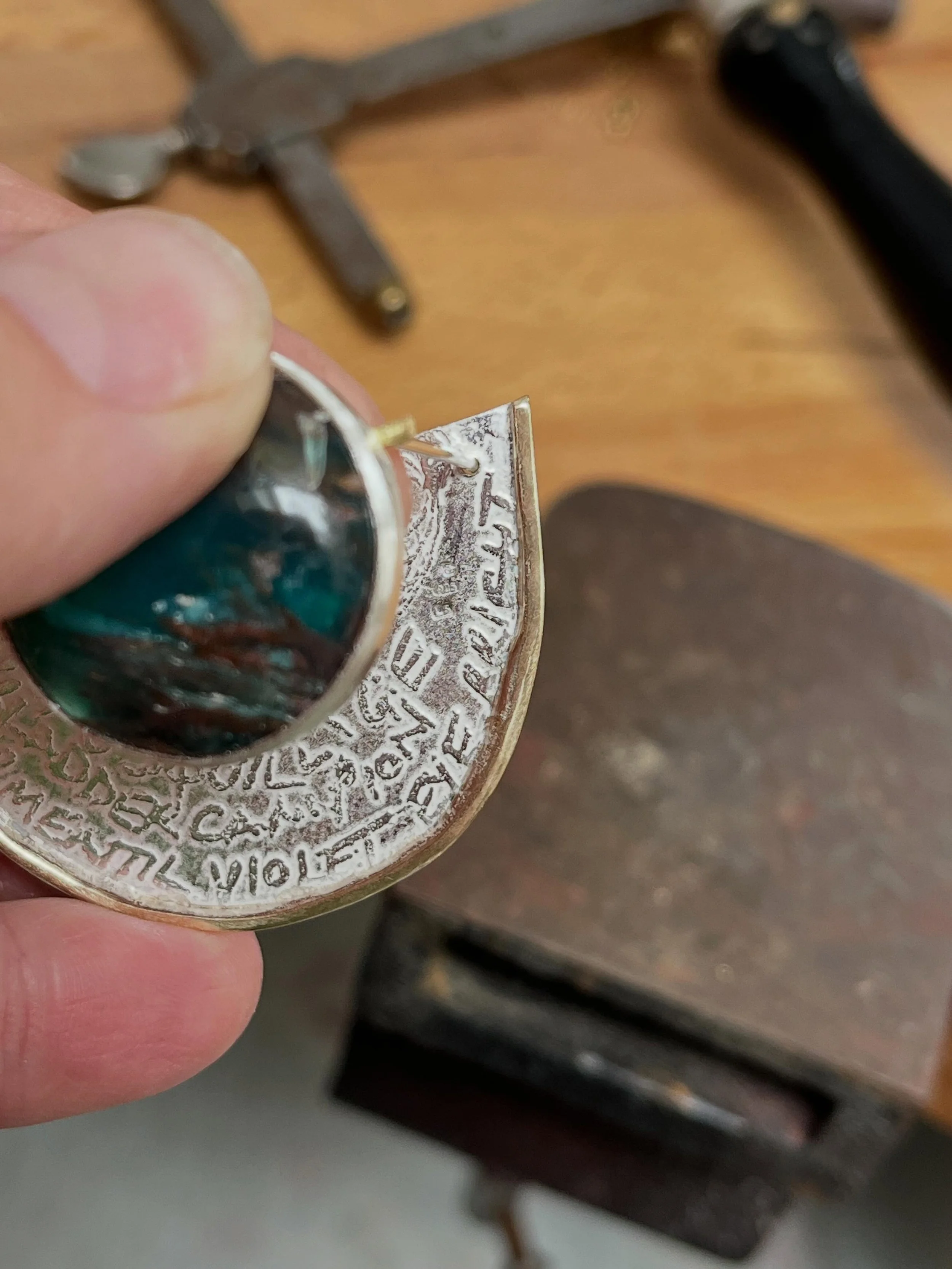 Hallmarked and ready for swimming off to its new home. I have loved the Peruvian opal for a few years. It&rsquo;s like a deep rock pool and I imagine there is life going on inside it. 

It spoke to someone else too and its on its way out into the wor