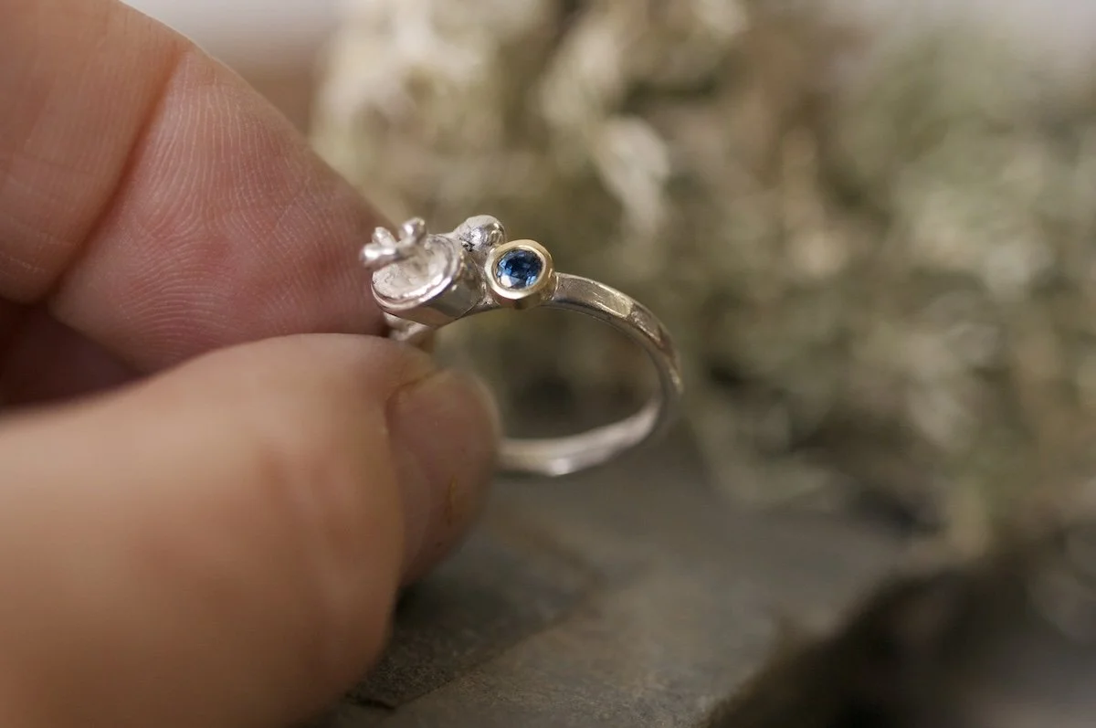 Lichen cluster ring with sapphire and gold detail 5 1.jpeg