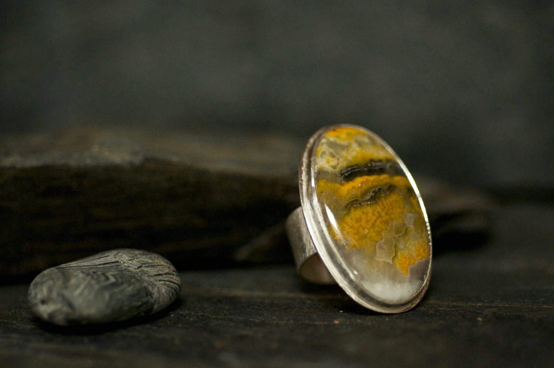 Bumblebee jasper oval in large silver ring.jpeg