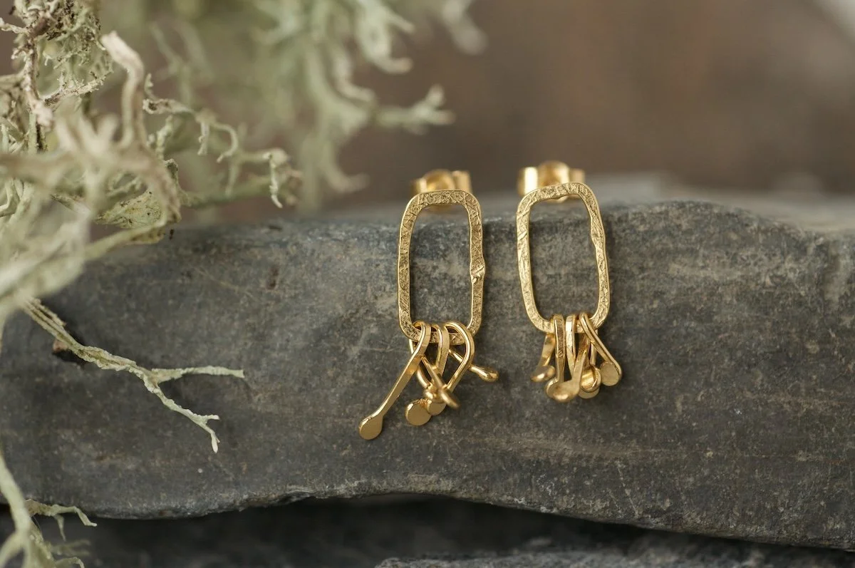 Everyday synthesis stud earrings with lichen detail 2.jpeg
