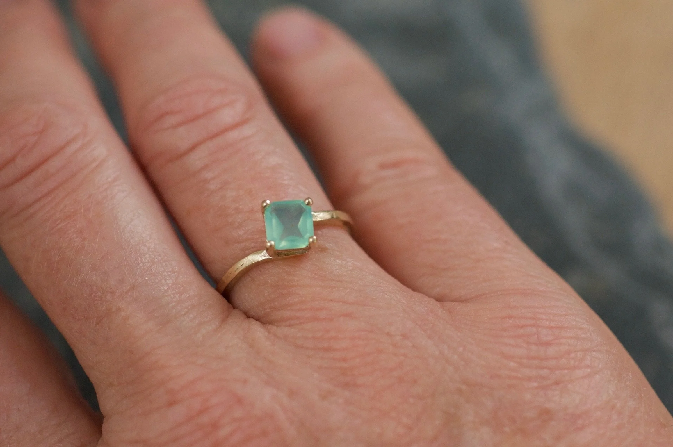 Cushion cut Peruvian Blue opal ring.jpeg