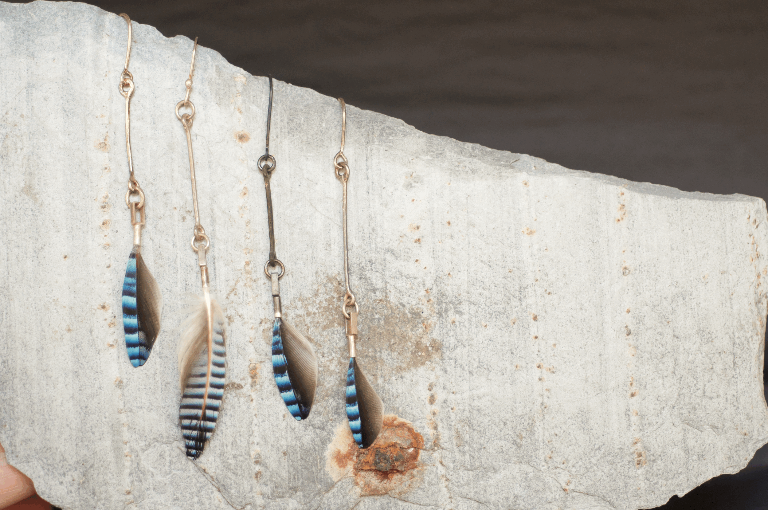 Jay feather earring