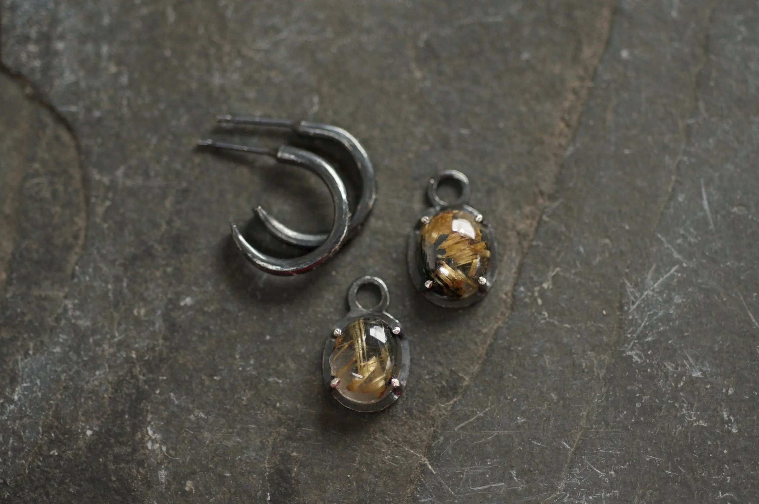 Detachable drops and hoop earrings