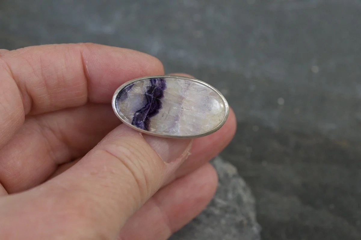 Blue John oval ring