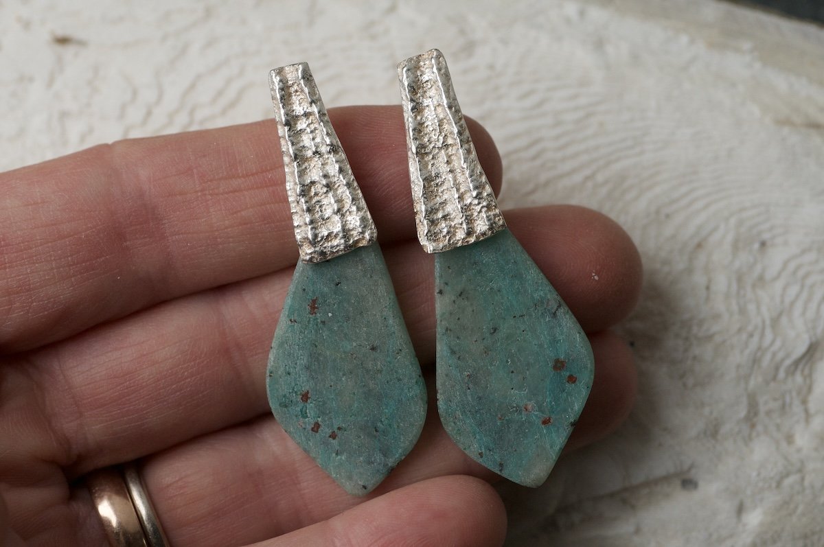Statement earrings with turquoise stones