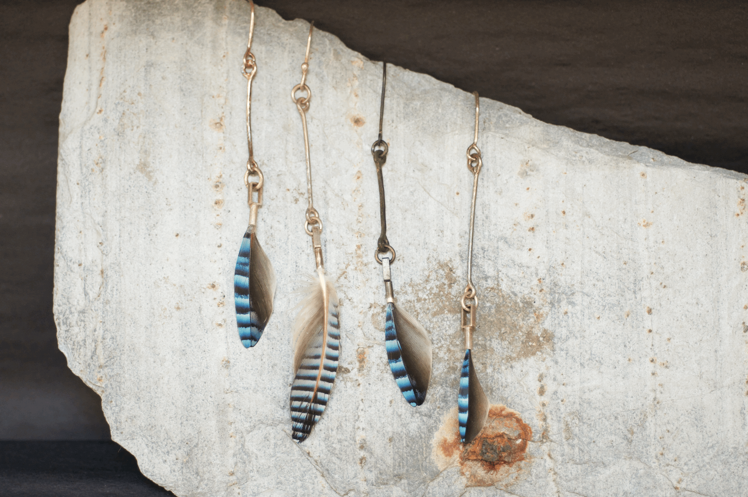 Jay feather earring