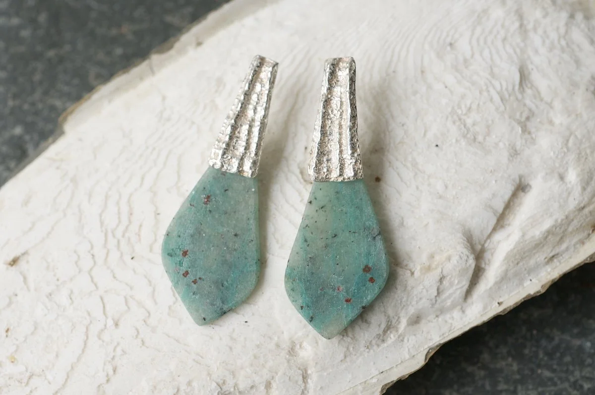 Statement earrings with turquoise stones