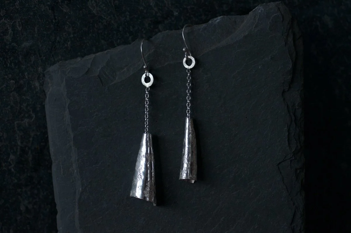 Granite cone drop earrings.jpeg