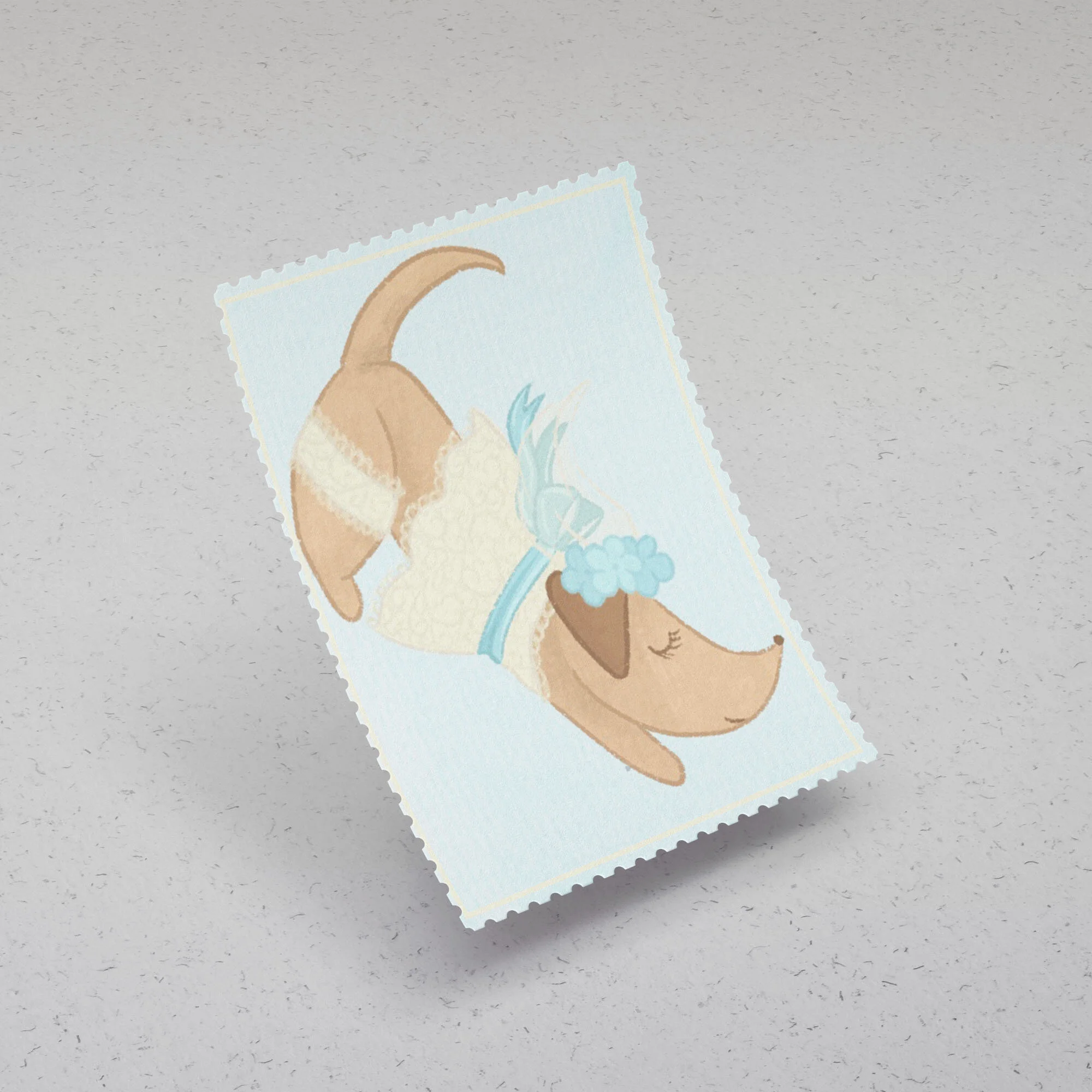 Dapper Dog Wedding Girl Stamp.jpg