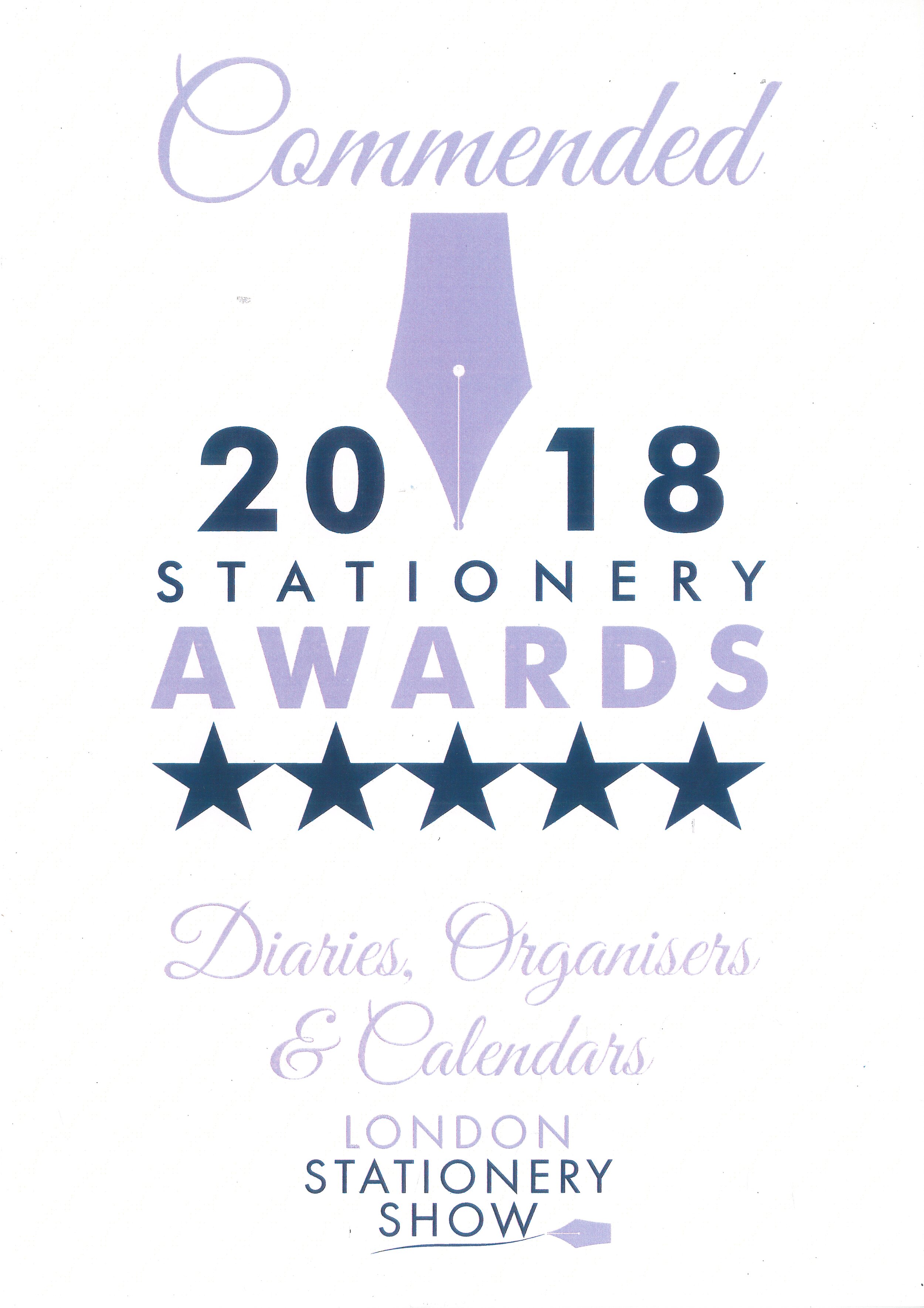 Commended - Diaries, Organisers &amp; Calendars, 2018