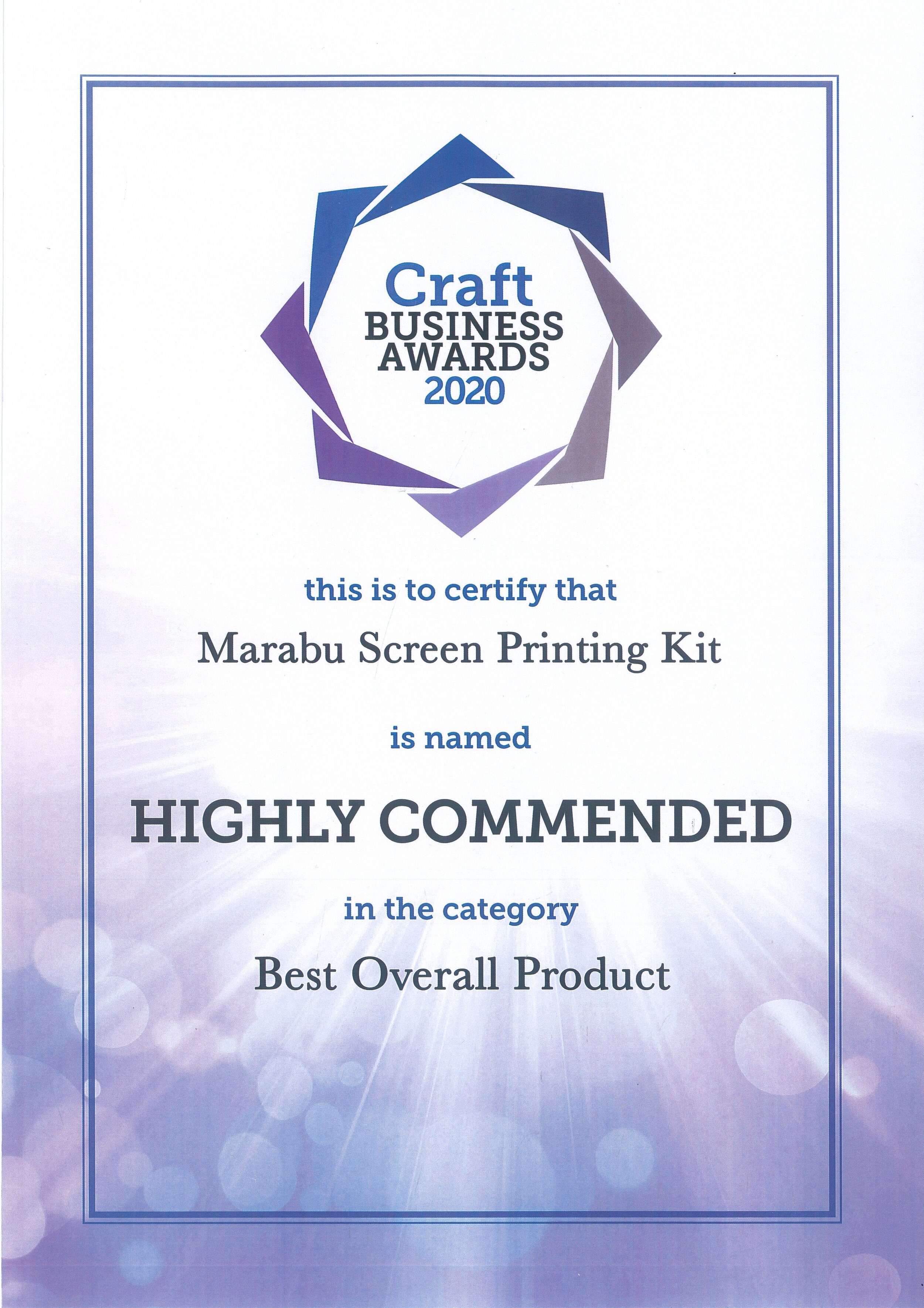 Highly Commended - Best Overall Product, 2020
