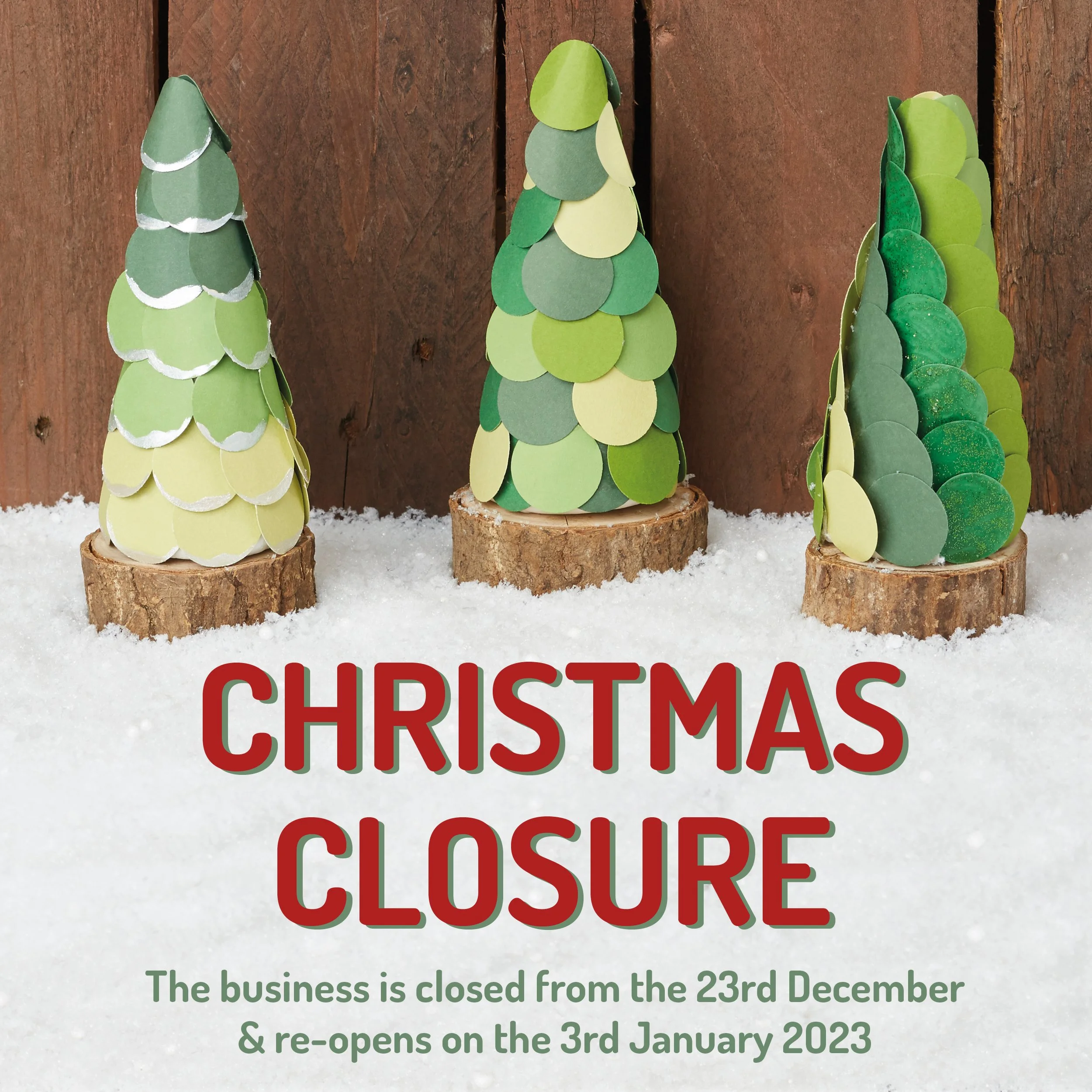 West Design Christmas Closure 2023