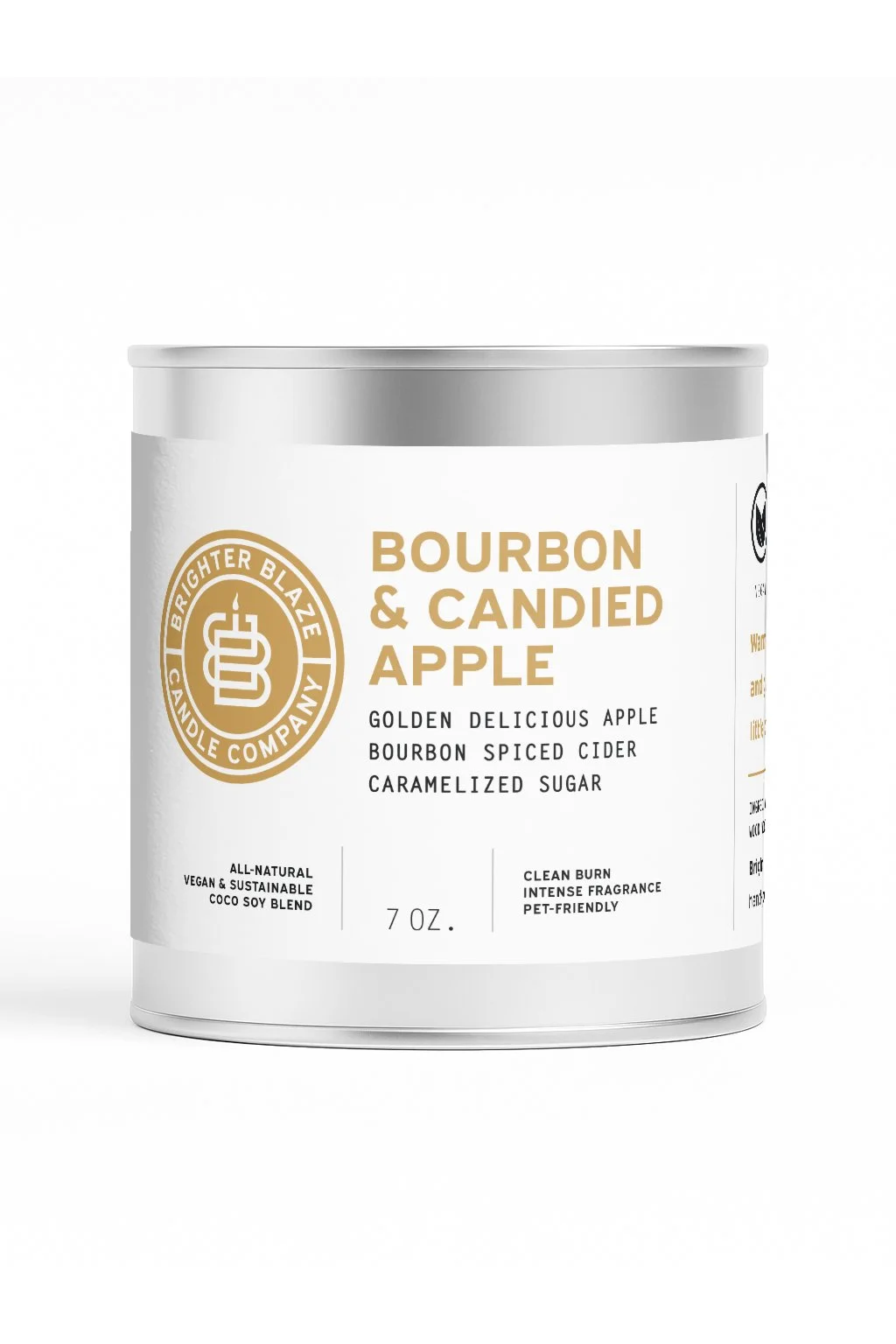 Bourbon & Candied Apple 7oz. Tin Candle