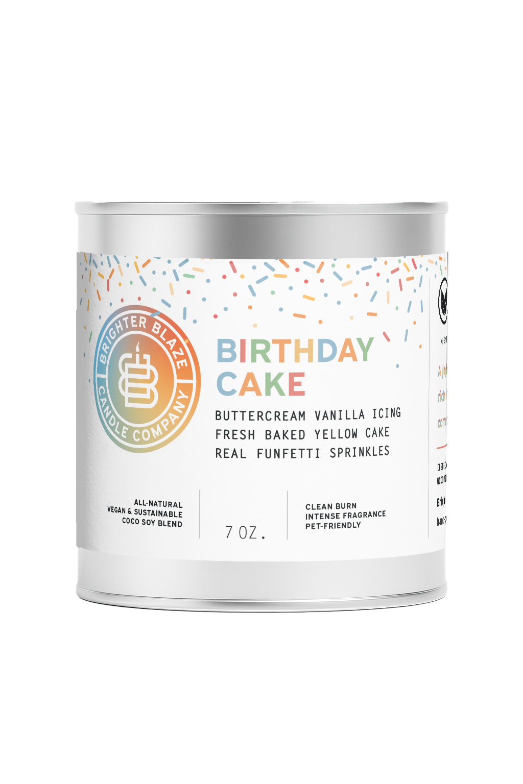 Birthday Cake Celebration 7oz. Tin Candle