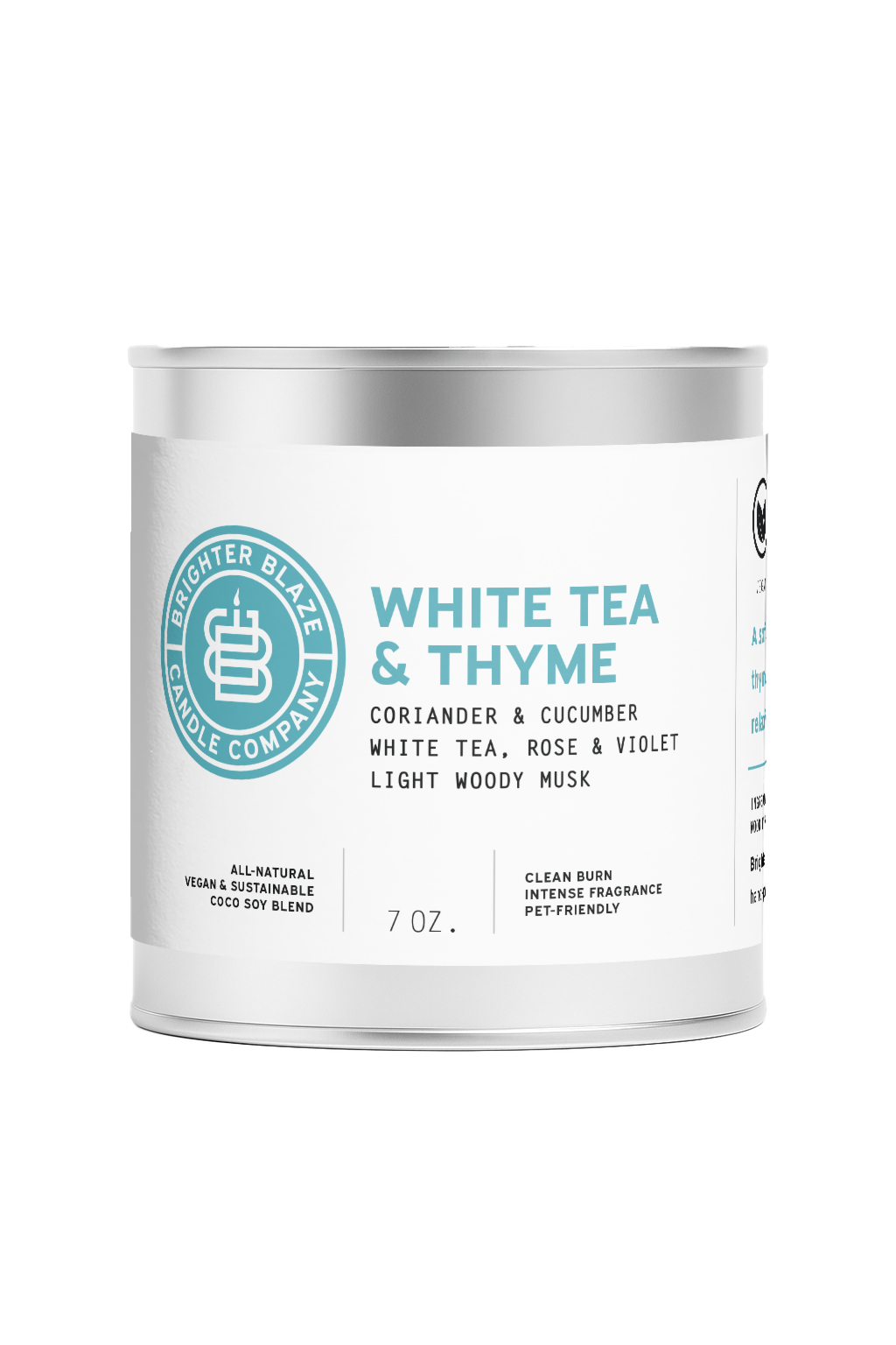 White Tea & Thyme 7oz. Tin Candle