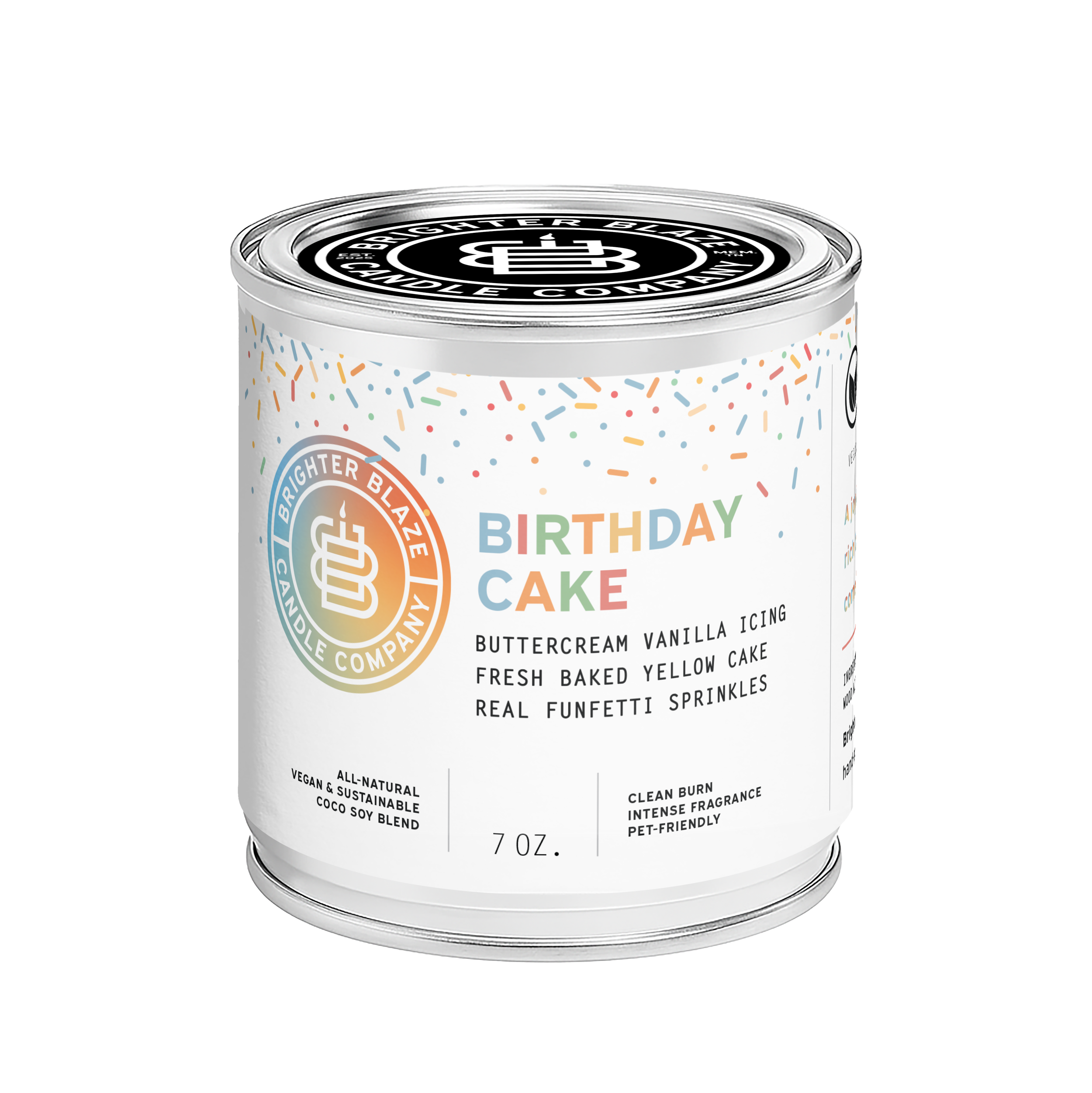 Birthday Cake Celebration 7oz. Tin Candle