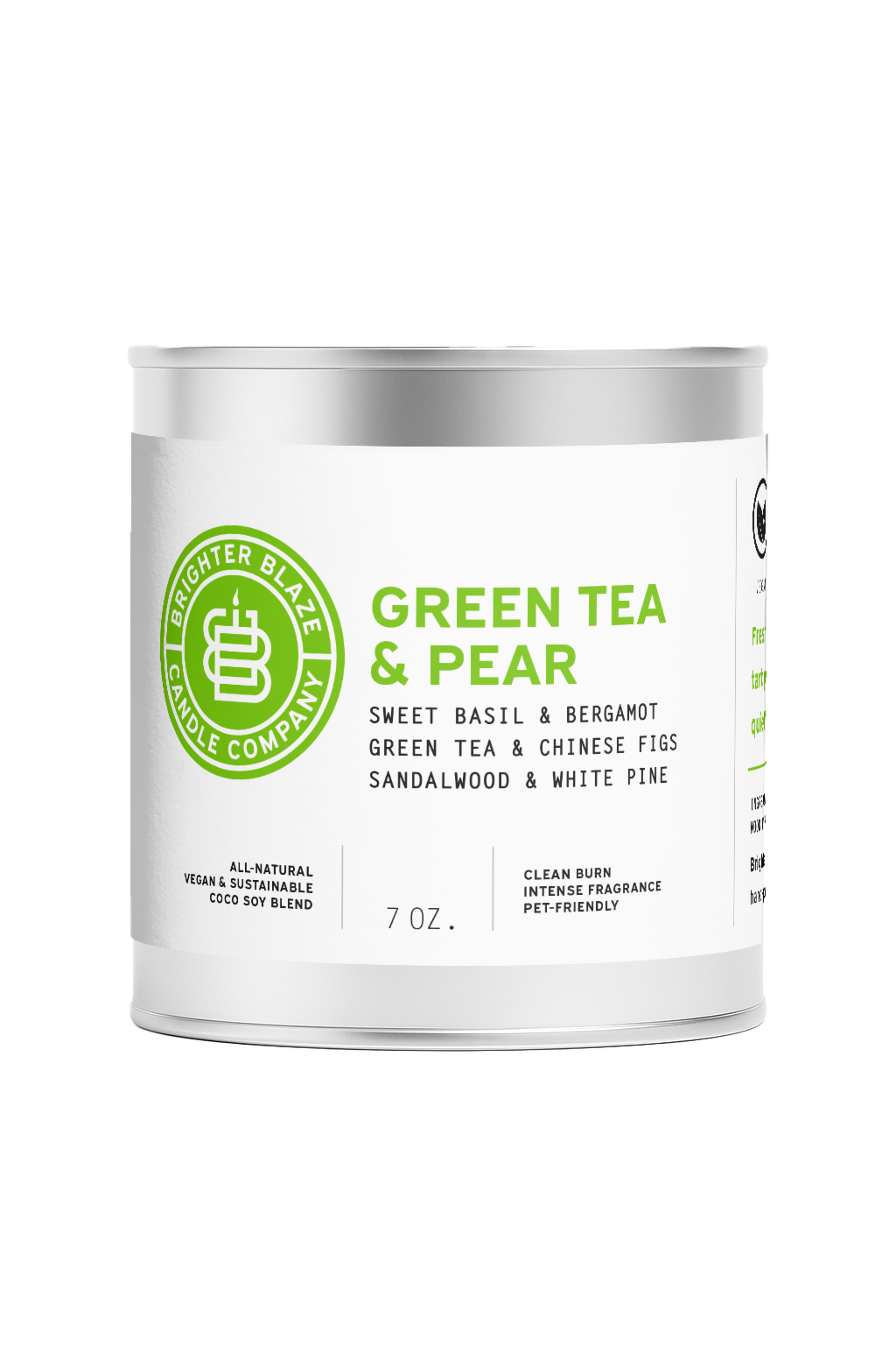 Green Tea & Pear 7oz. Tin Candle