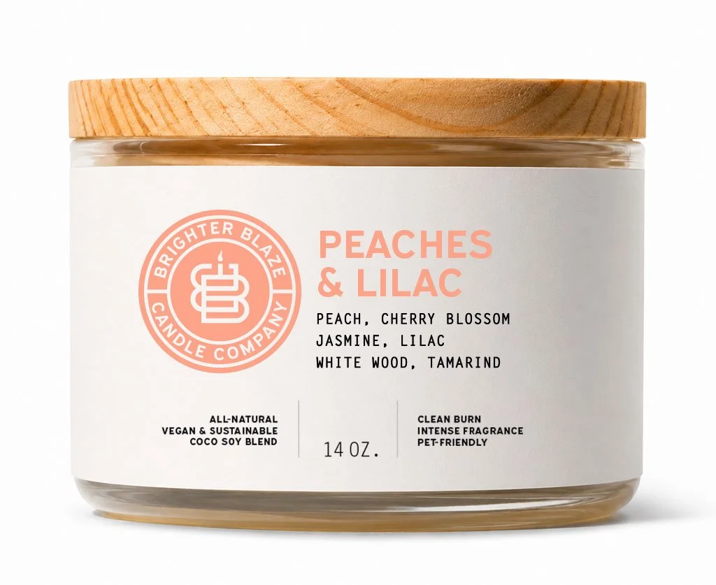 Peaches & Lilac 14 oz. Glass Jar Candle