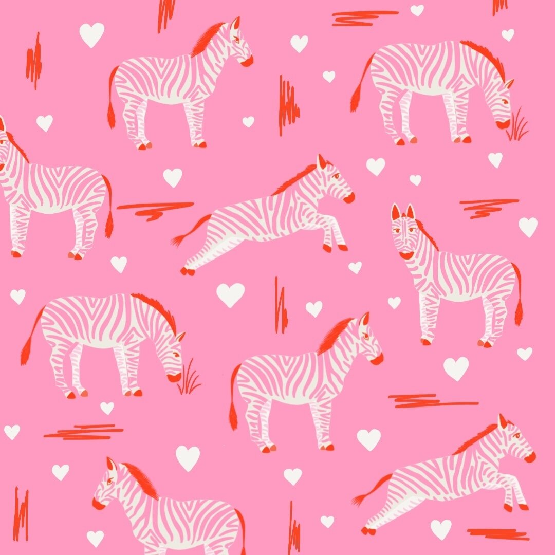 A big part of Art Licensing is knowing what you're creating for. ✨ Whether you're designing for greeting cards, home decor, fabrics, or clothing! ⁠
⁠
I think my zebra pattern would make for fun tissue paper, fabric, or even wallpaper 😍 Which color p