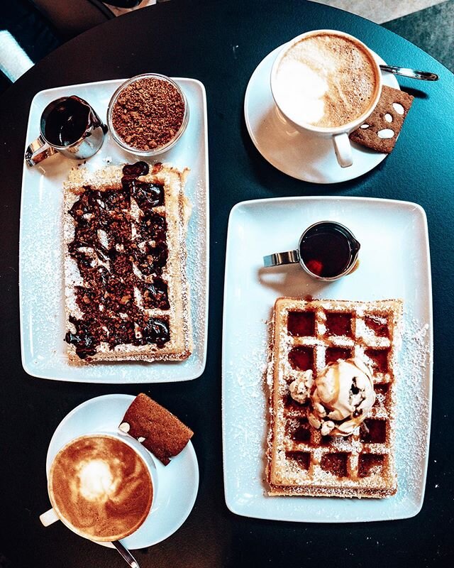 when in Belgium.. 🧇🍫🍨☕️
.
Brussels was such a gorgeous city but our favorite part was all the fooood 🤤 have you been getting creative in the kitchen during quarantine?🍴or ordering takeout? 🥡 we&rsquo;ve been doing a mix of both depending on the