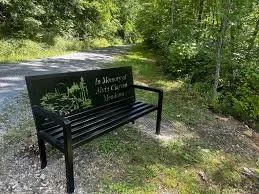  Memorial bench along the Meadow River Rail Trail 