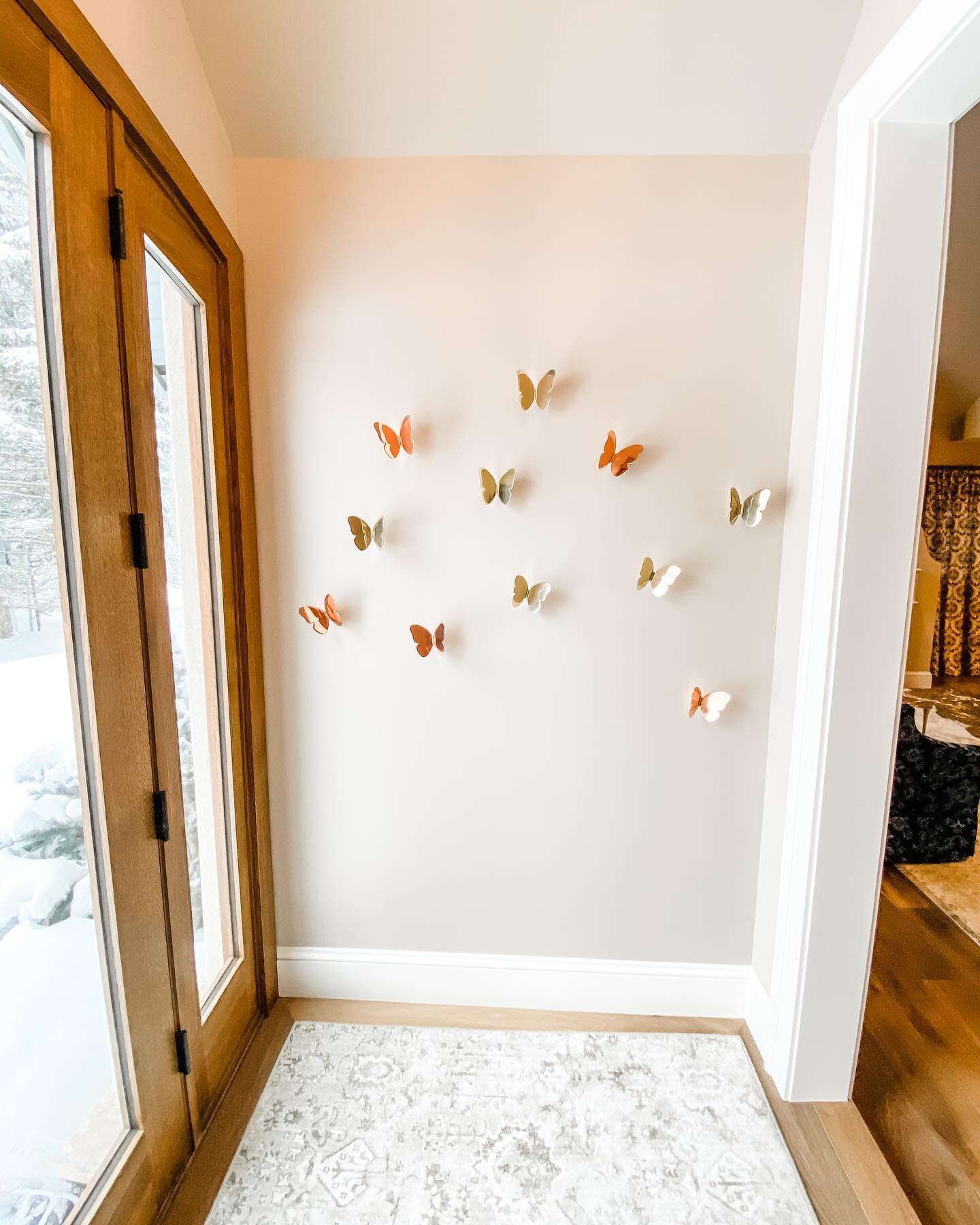 Loving the warmth of these butterfly coat hangers by @richardhuttenstudio on this snowy Friday!
