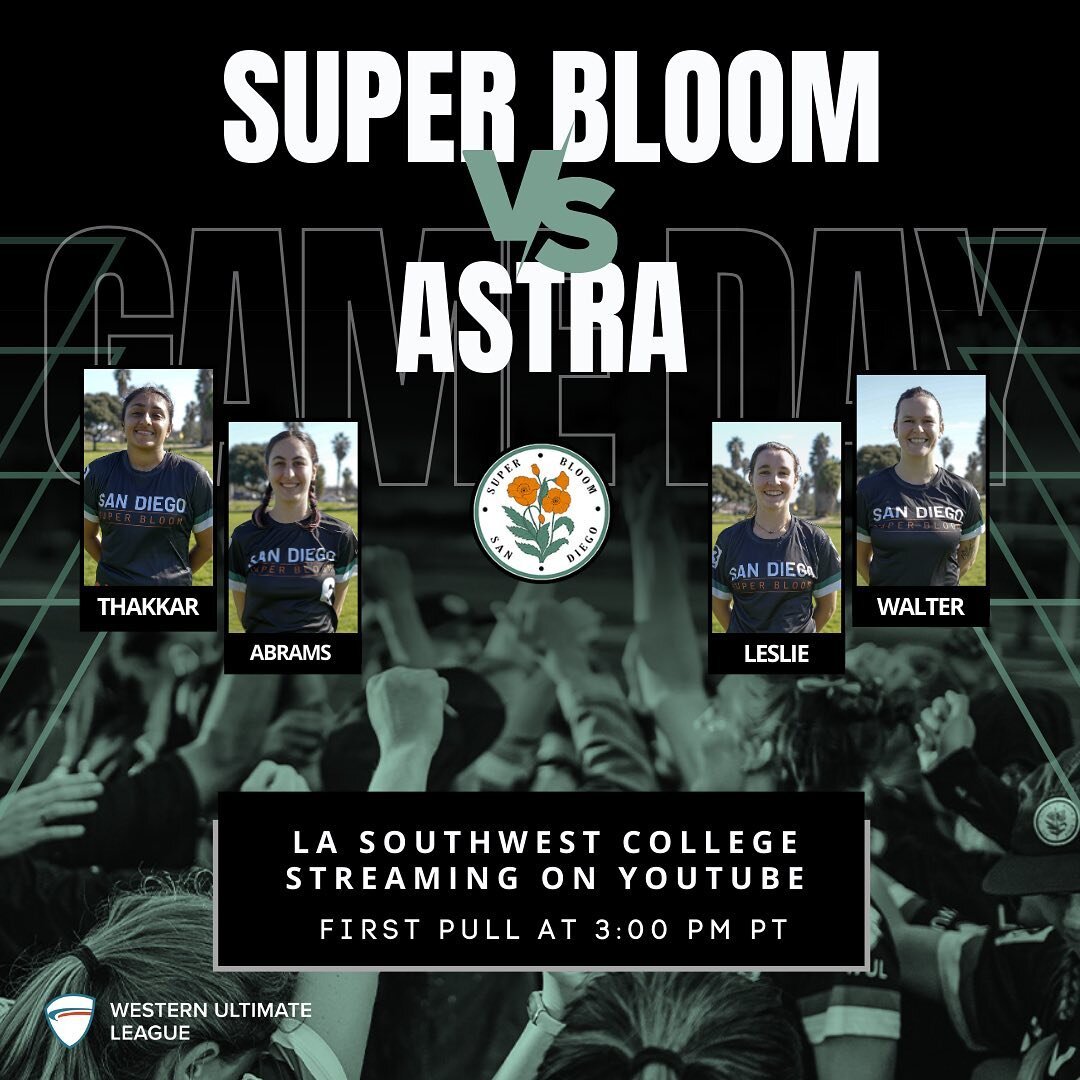 It's Game Day! We're facing LA Astra on the road in our last regular season game of the season! Today we are highlighting these four bloomers to watch out for:
#14 Mithalee Thakkar
#06 Deanna Abrams
#10 Mika Leslie
#37 Hannah Walter