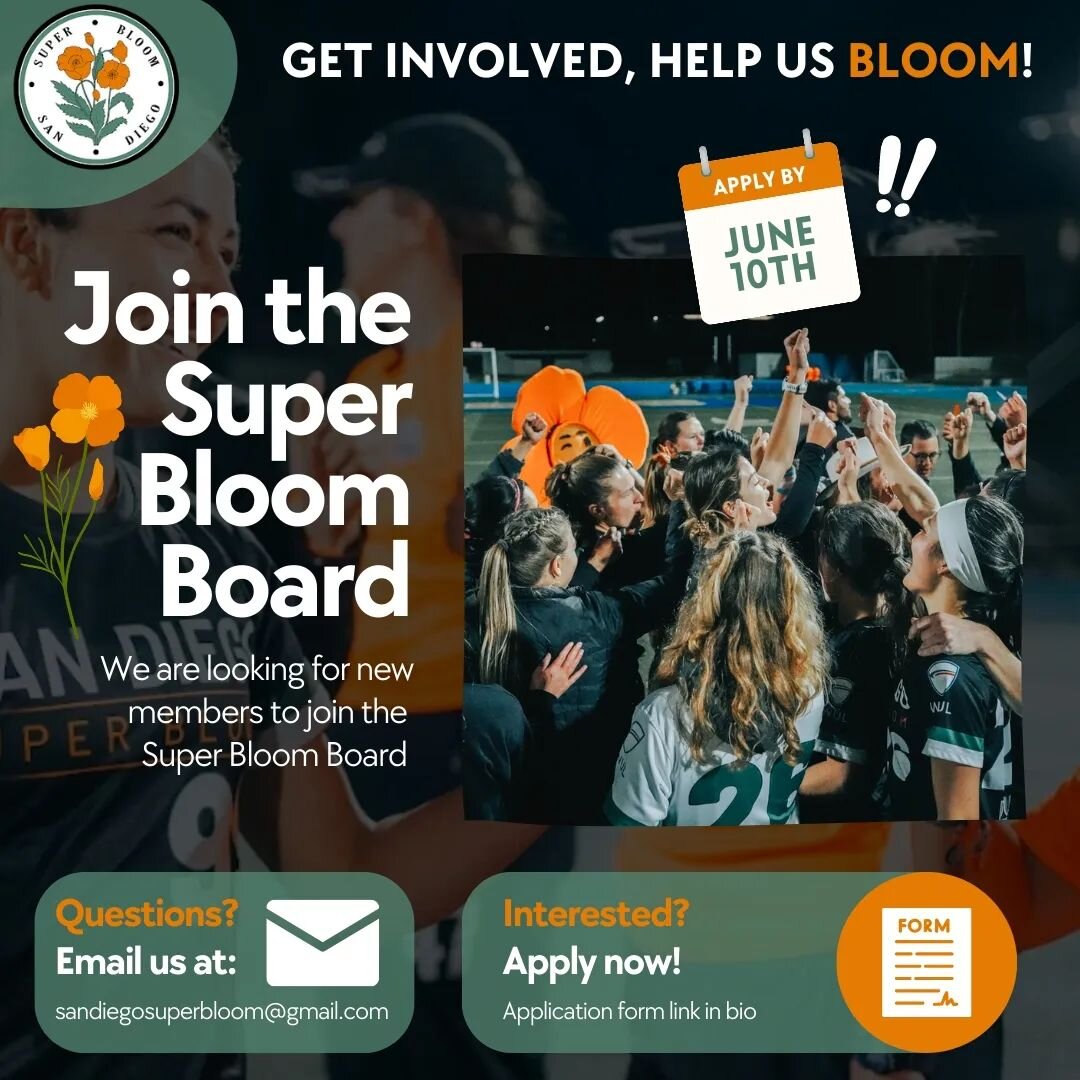 🚨📢🚨 ANNOUNCEMENT!
The Super Bloom Board of Directors is formally looking for new members! 

A few of our current Board members are stepping down after the end of this 2023 season. We are thankful for their dedication and hard work during the last 