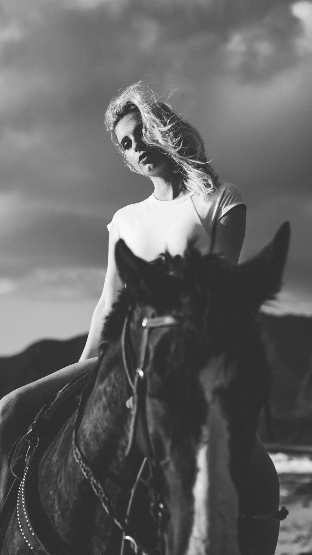 Women Horse Beach Hawaii