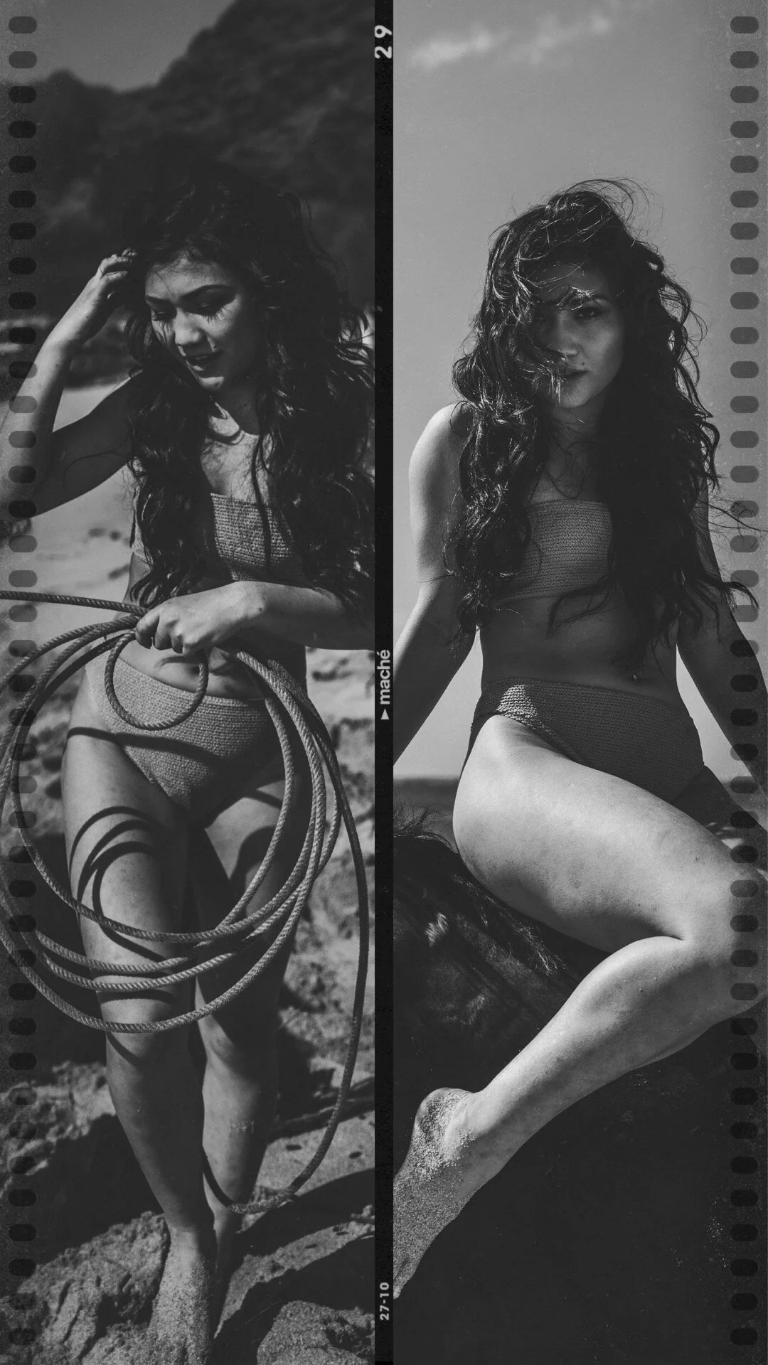 Woman Horse on Beach 