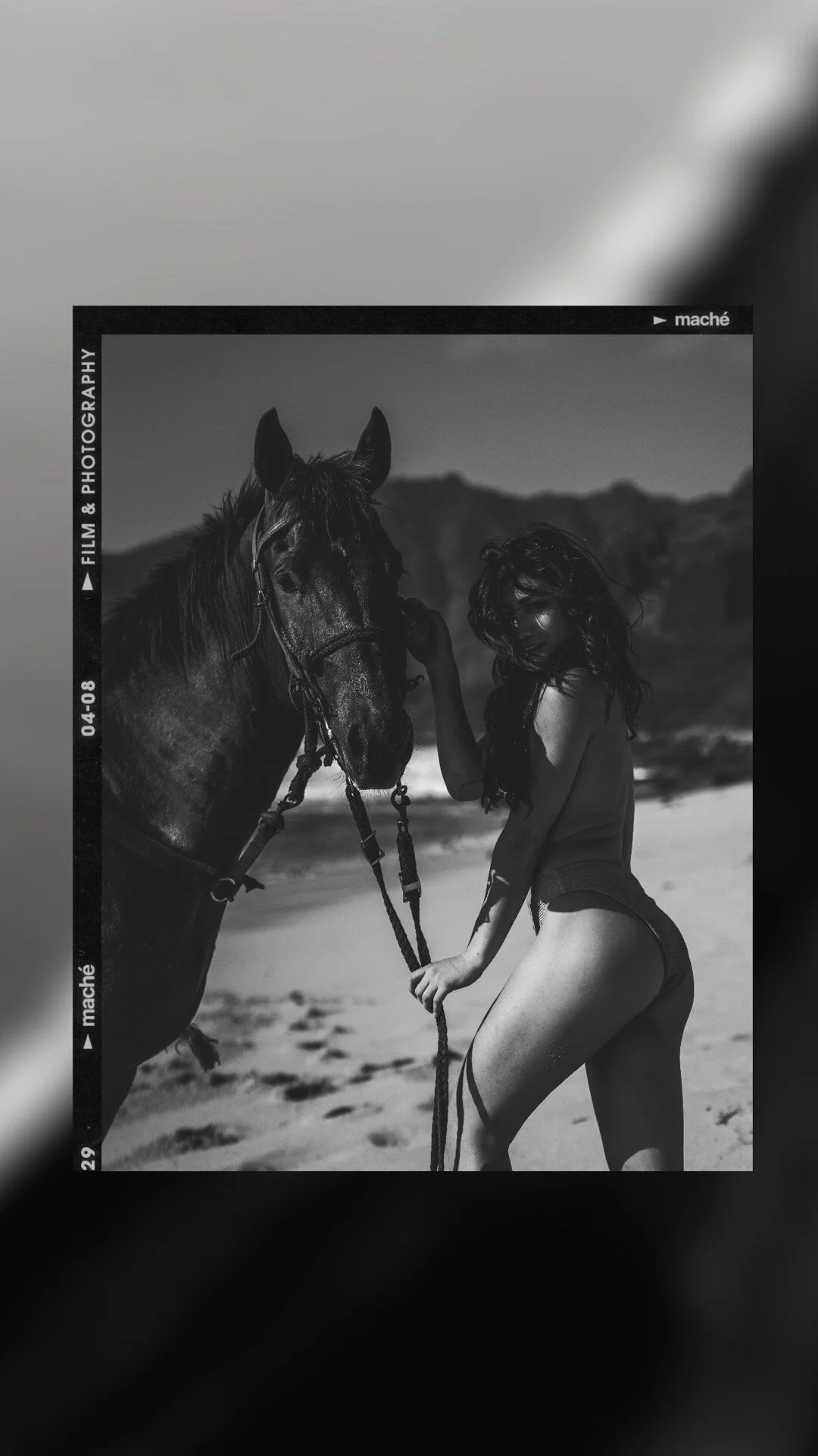 Woman Horse on Beach