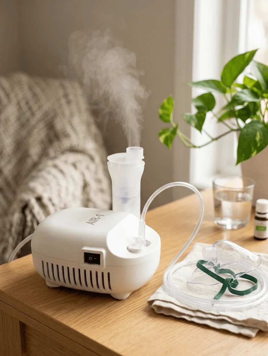 Kompressions Vernebler, perfekt für Inhalationen der Atemwege bei Erkältung und trockener Schleimhaut.