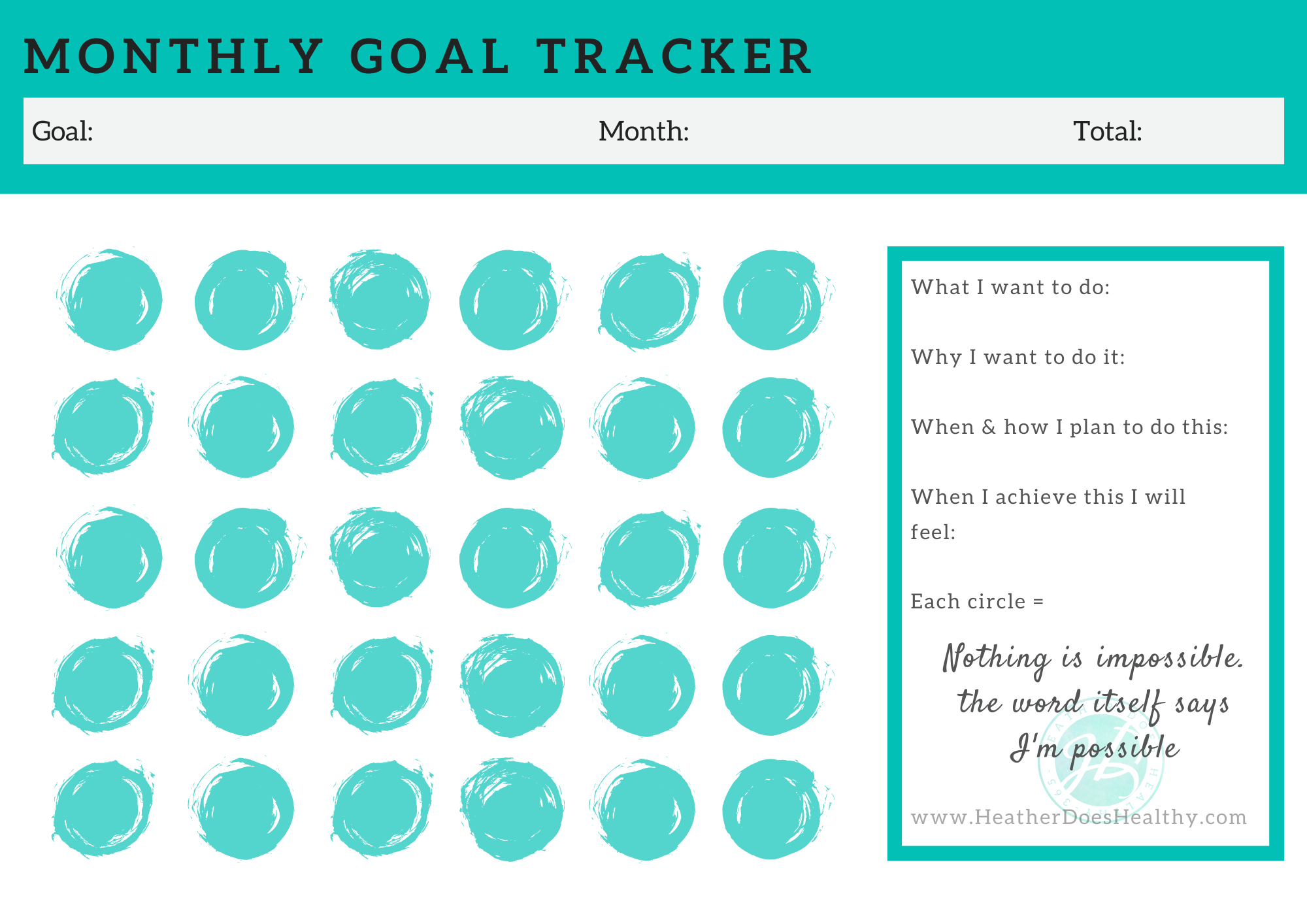 Monthly Goal Tracker