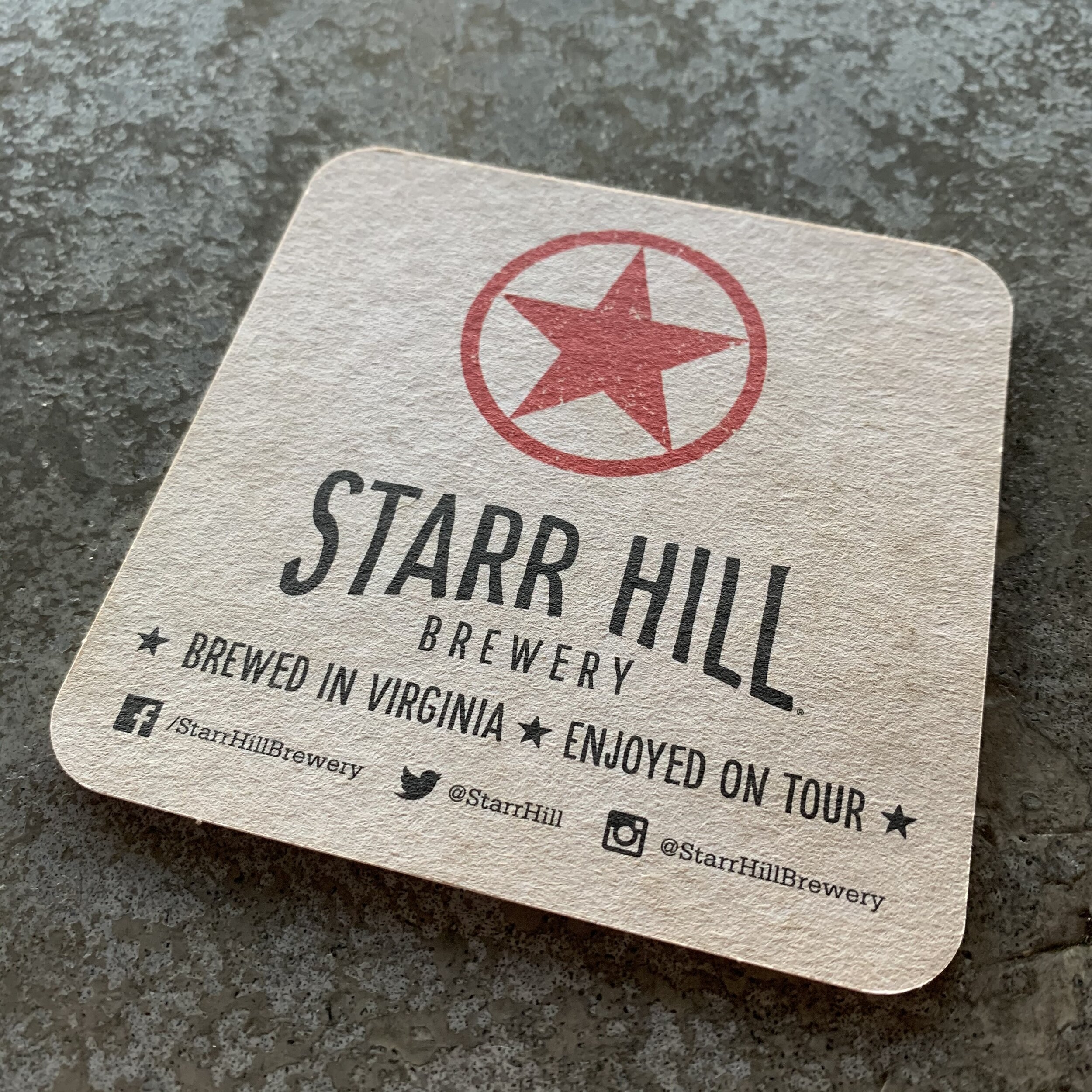 STARR HILL BREWERY Beer COASTER Charlottesville VIRGINIA Mat with STAR